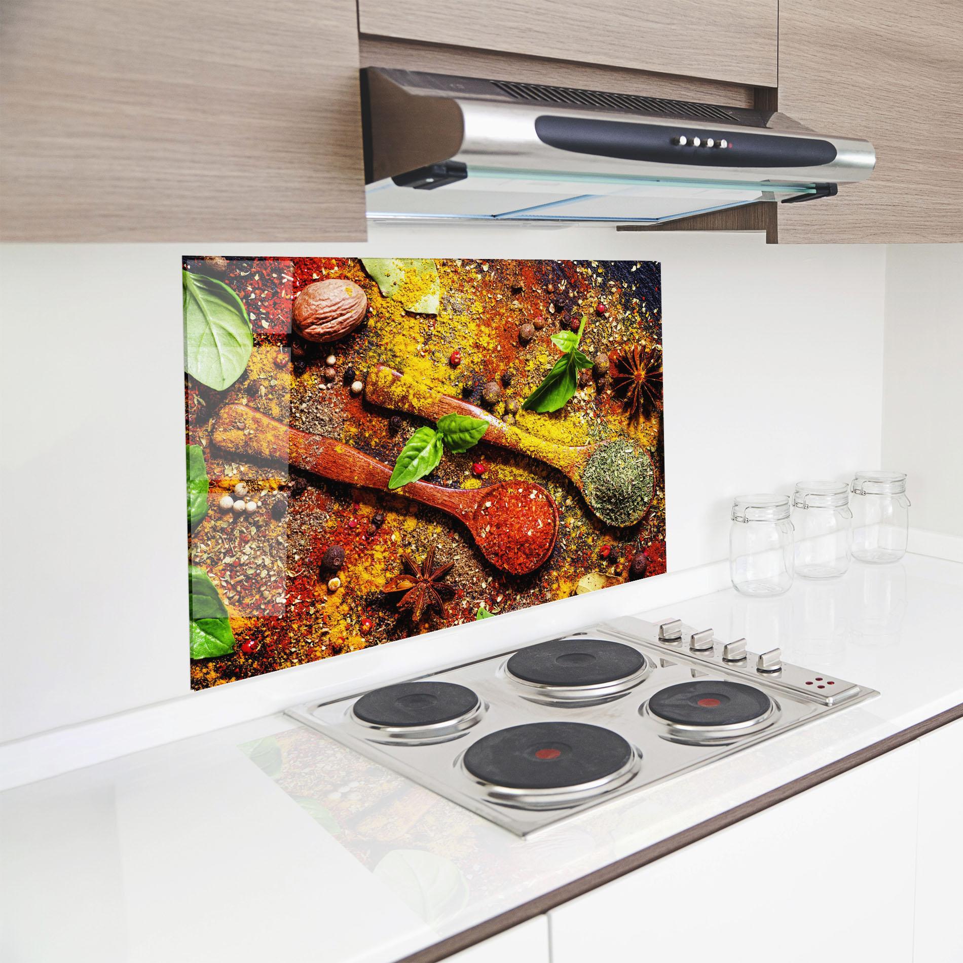 Стъклен панел за кухня Dried Herbs mockup 8