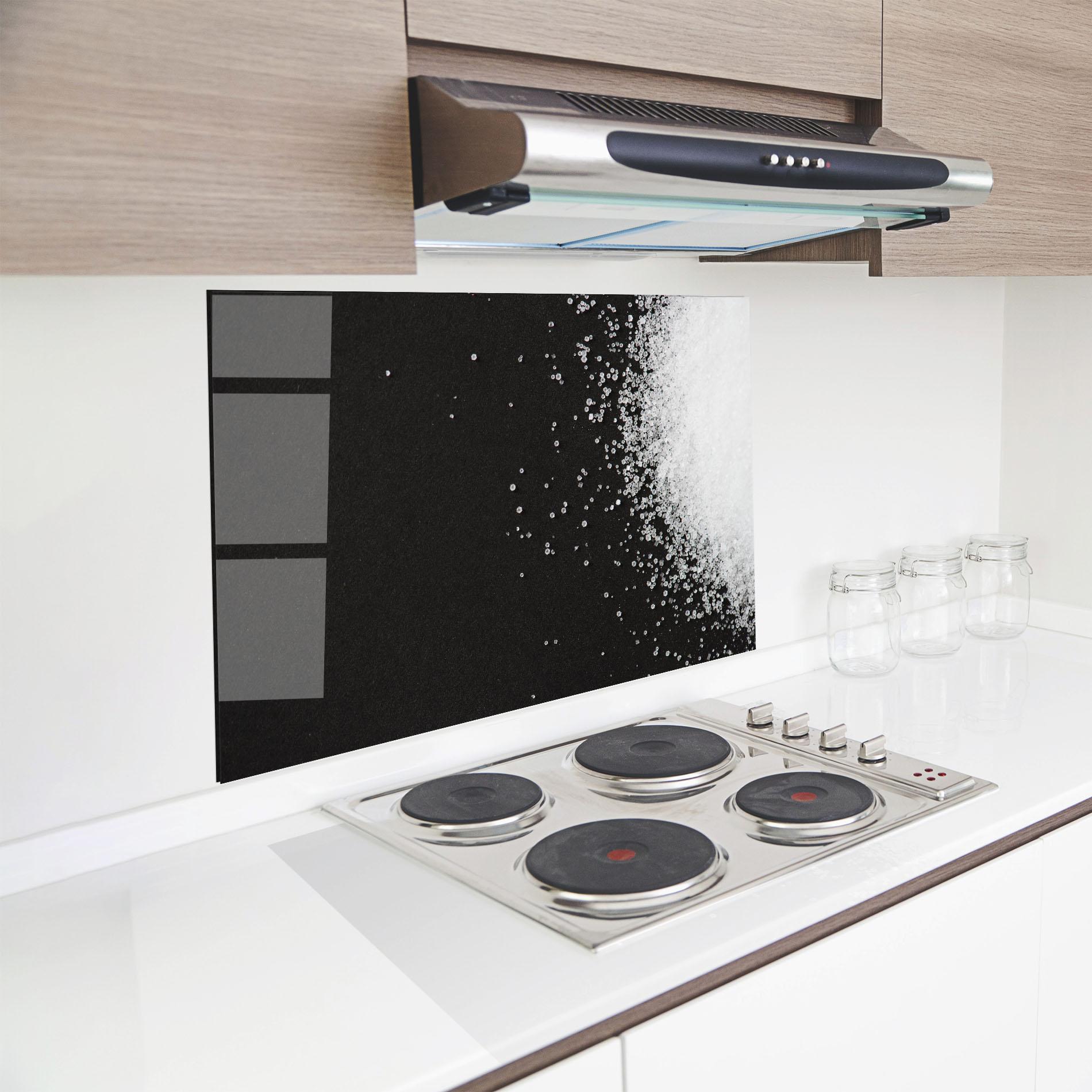 Стъклен панел за кухня Salt Texture mockup 8