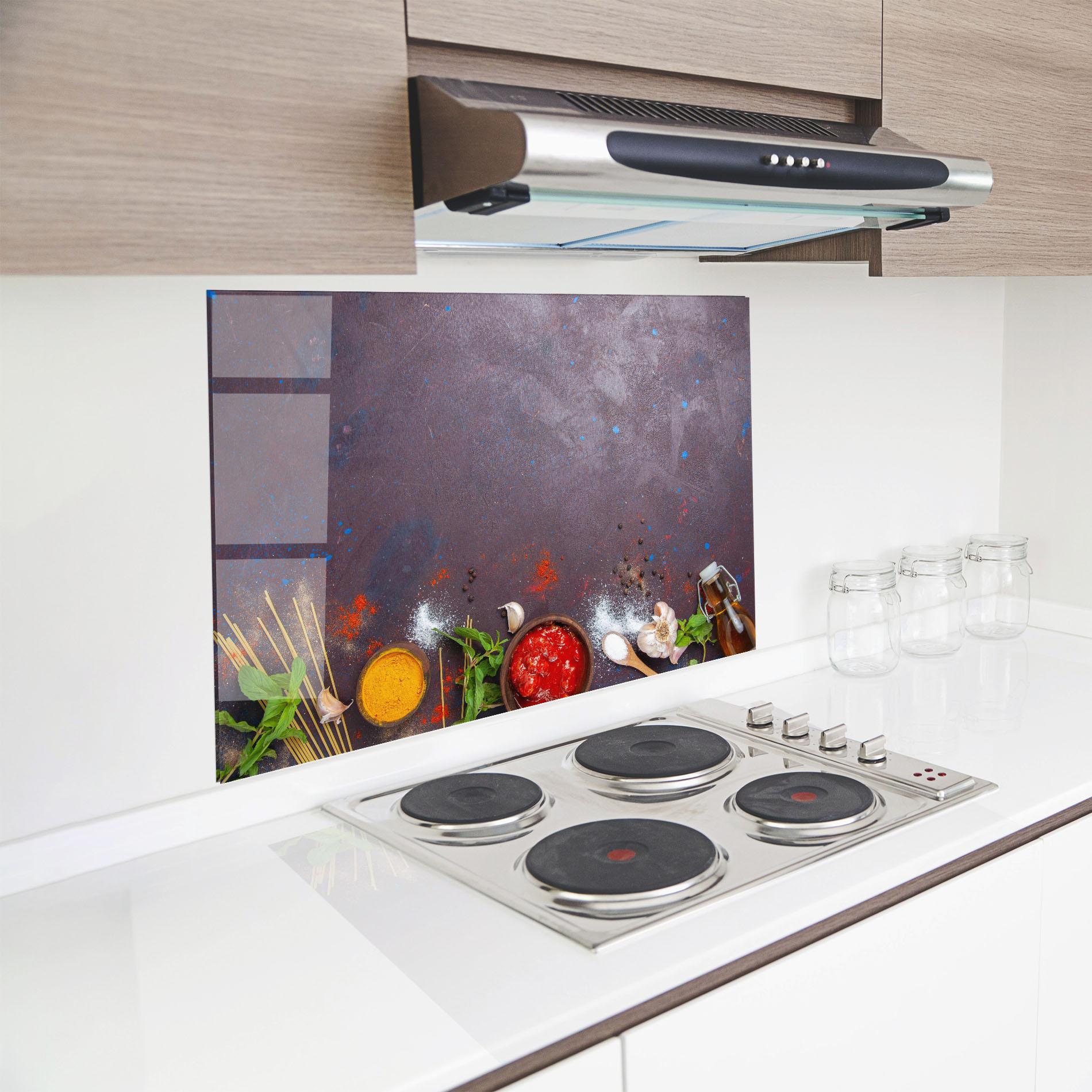 Стъклен панел за кухня Tomato Sauce mockup 8