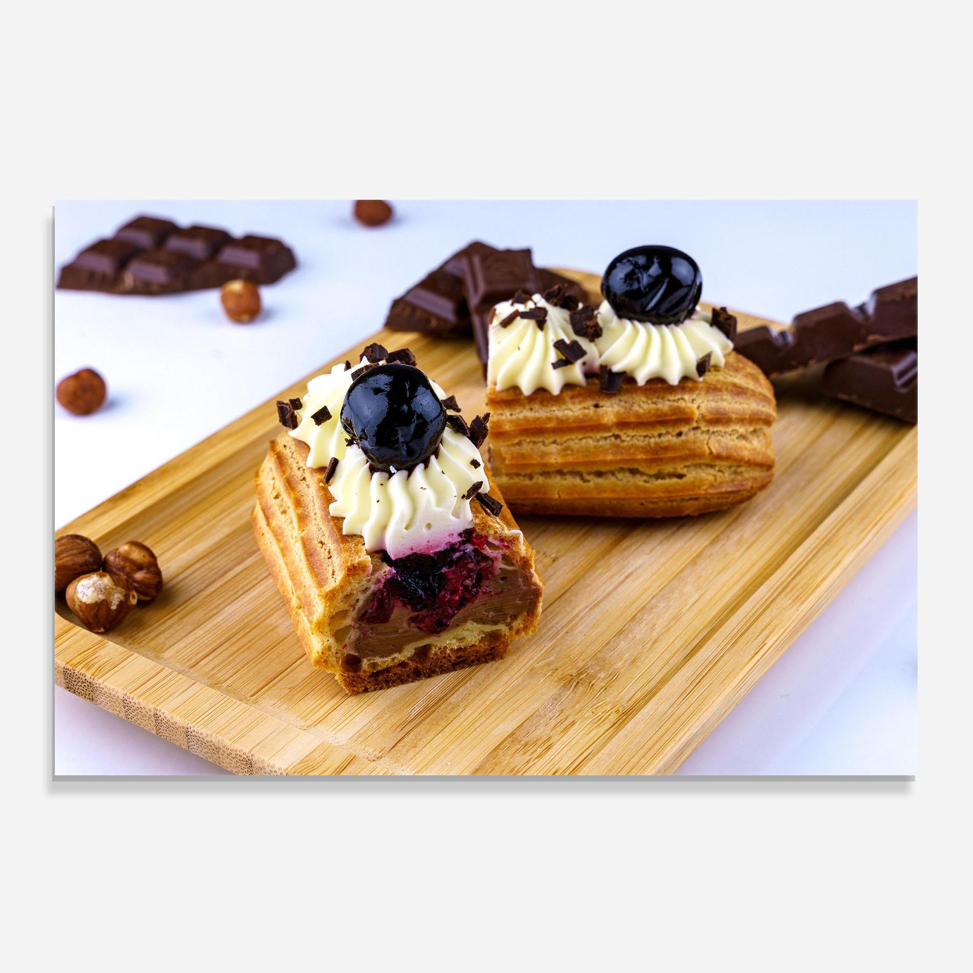 Стъклен панел за кухня Blueberry Eclair mockup 0