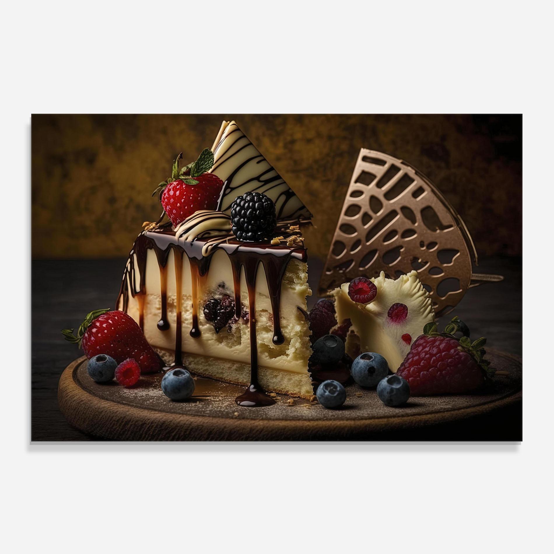 Стъклен панел за кухня Cheesecake Chocolate mockup 0