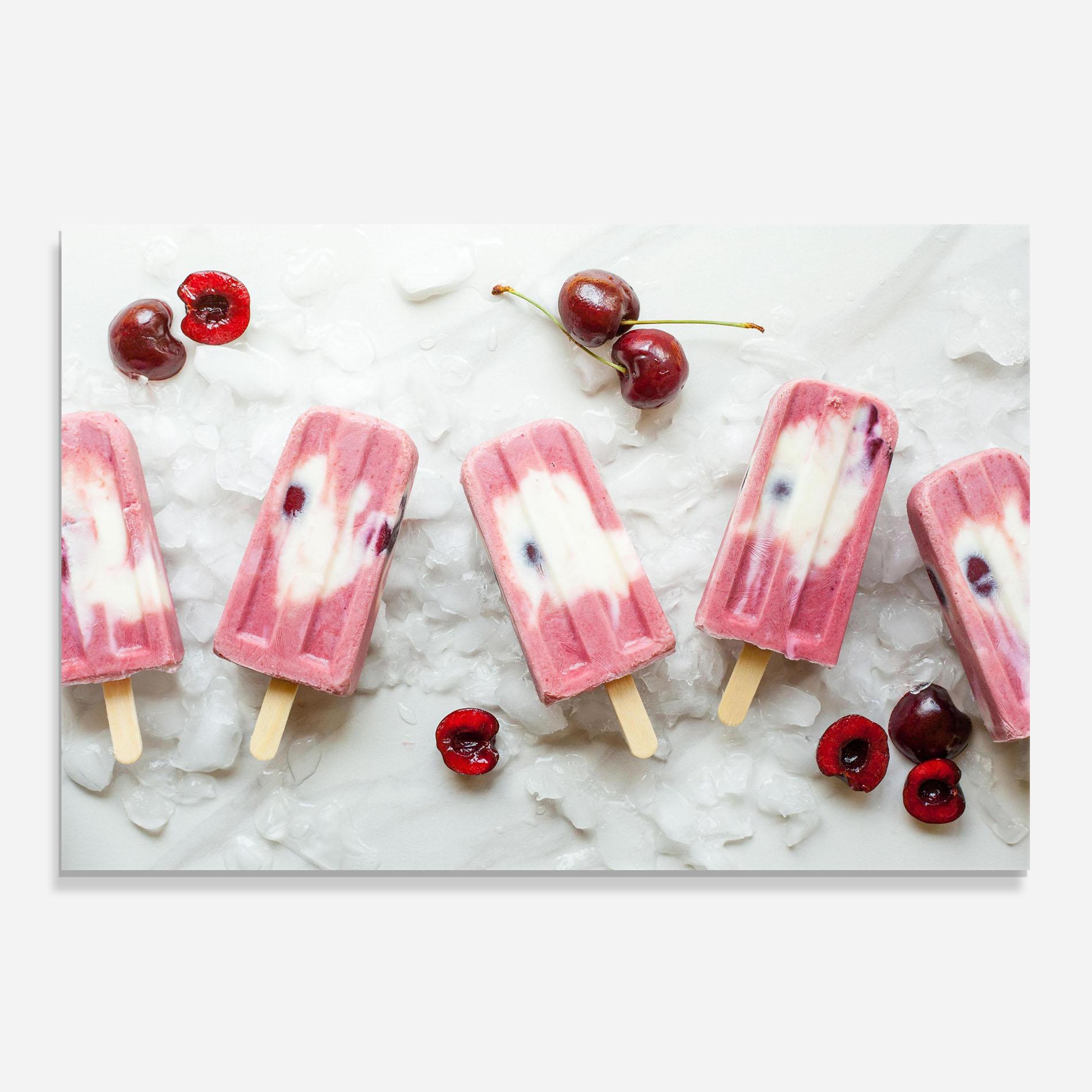 Стъклен панел за кухня Cherry Ice Cream mockup 0