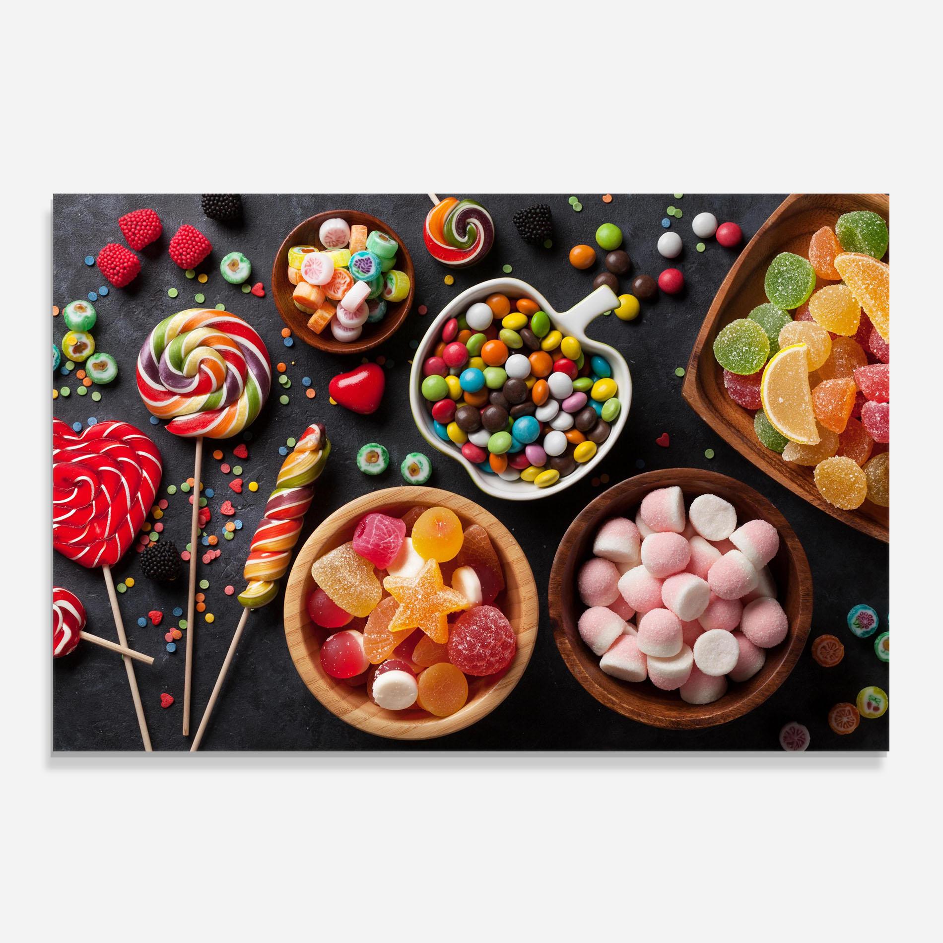 Стъклен панел за кухня Colorful Candies mockup 0