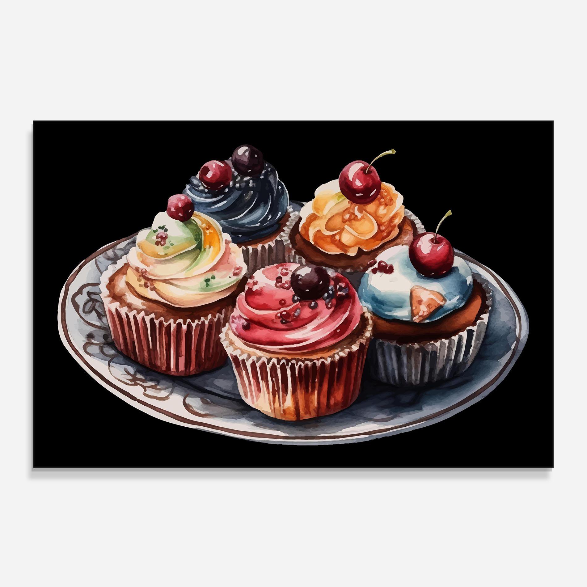 Стъклен панел за кухня Colorful Muffins mockup 0