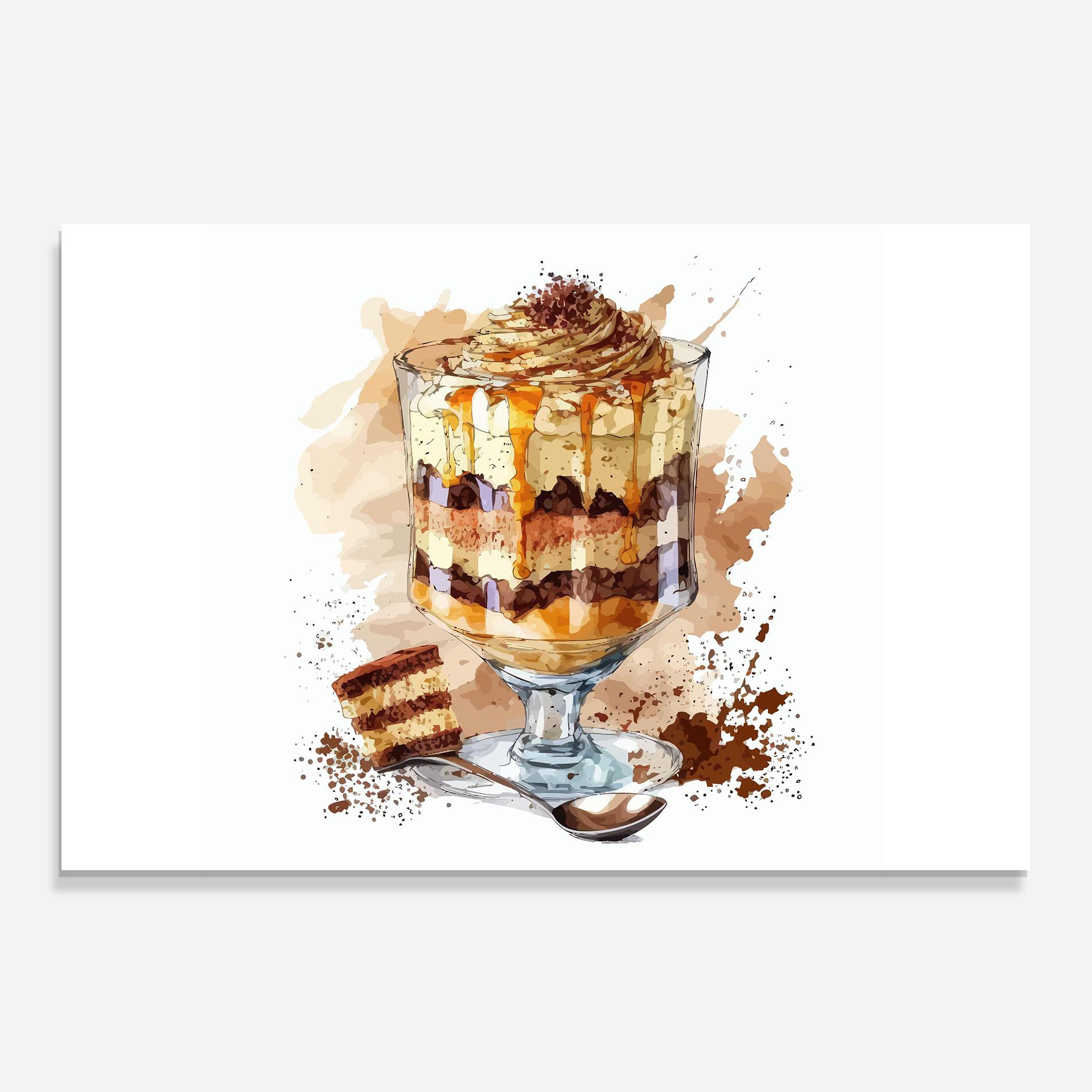 Стъклен панел за кухня Cup Dessert mockup 0