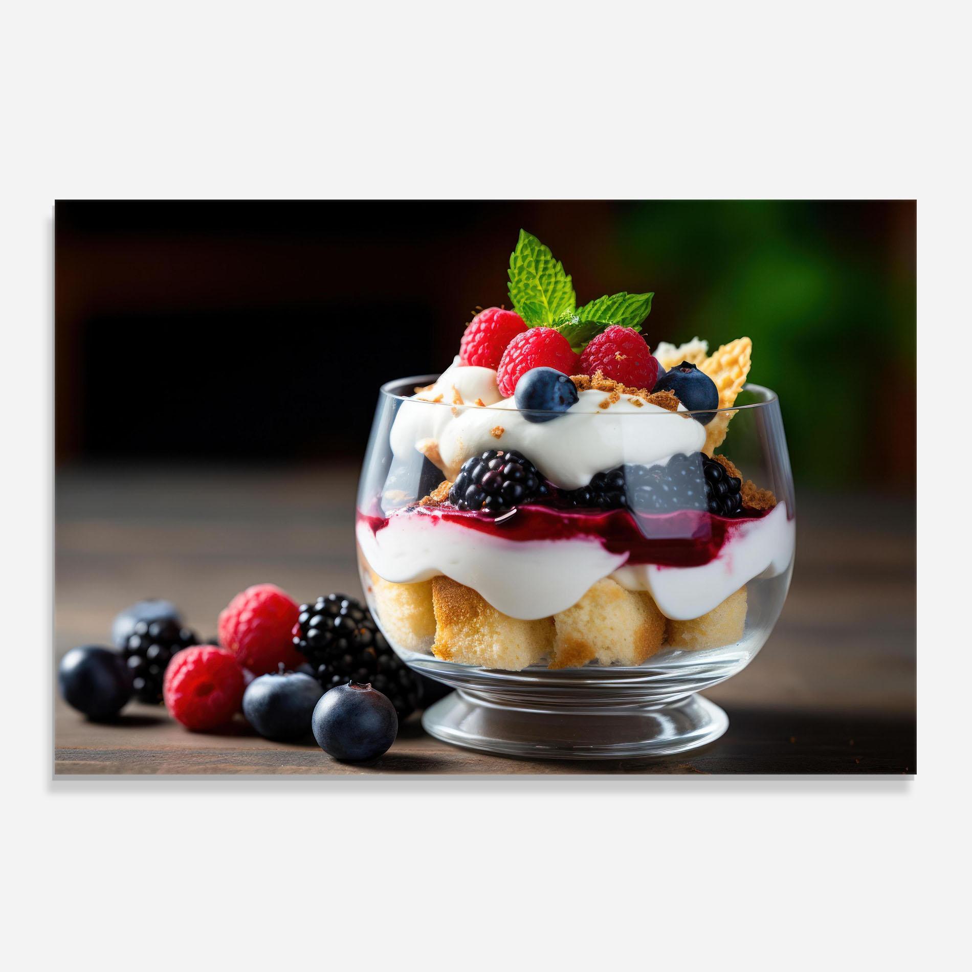 Стъклен панел за кухня Cup Sweet Dessert mockup 0