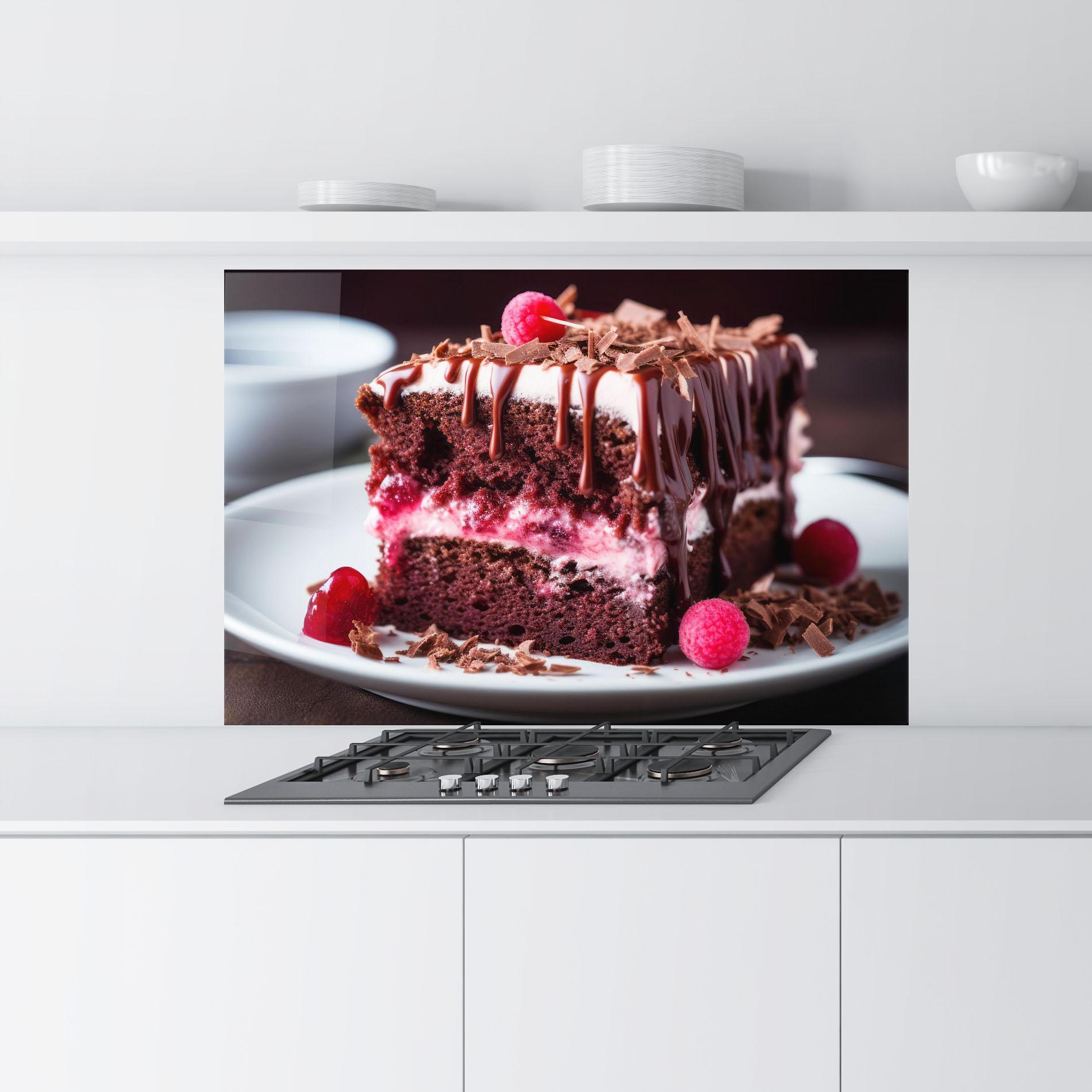 Стъклен панел за кухня Brown Cake mockup 9