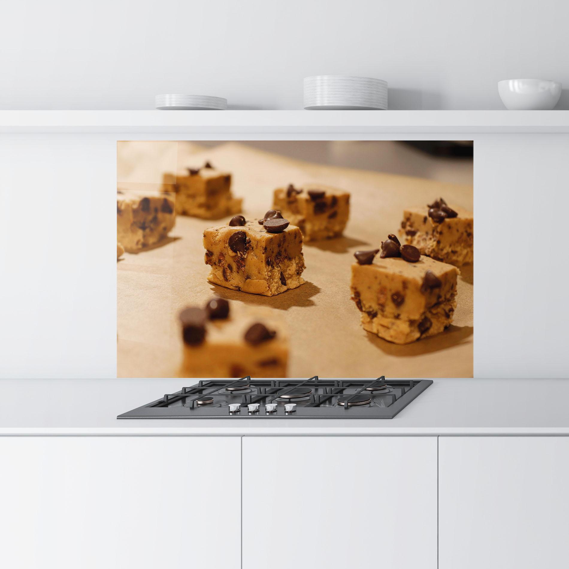 Стъклен панел за кухня Caramel Cake mockup 9