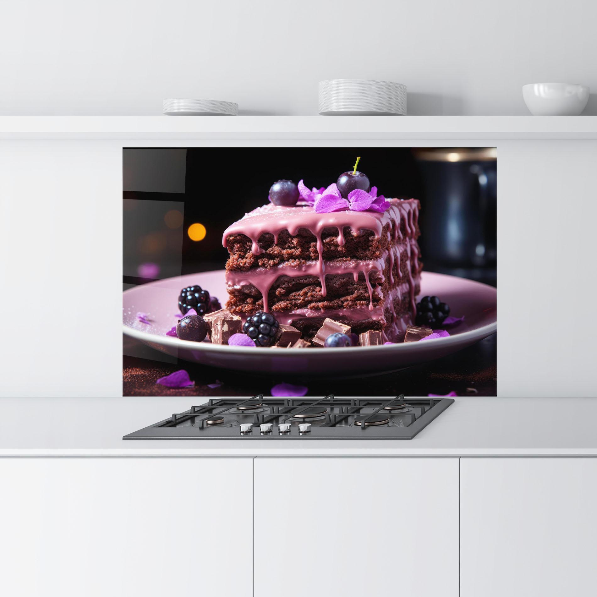 Стъклен панел за кухня Chocolate Berries mockup 9