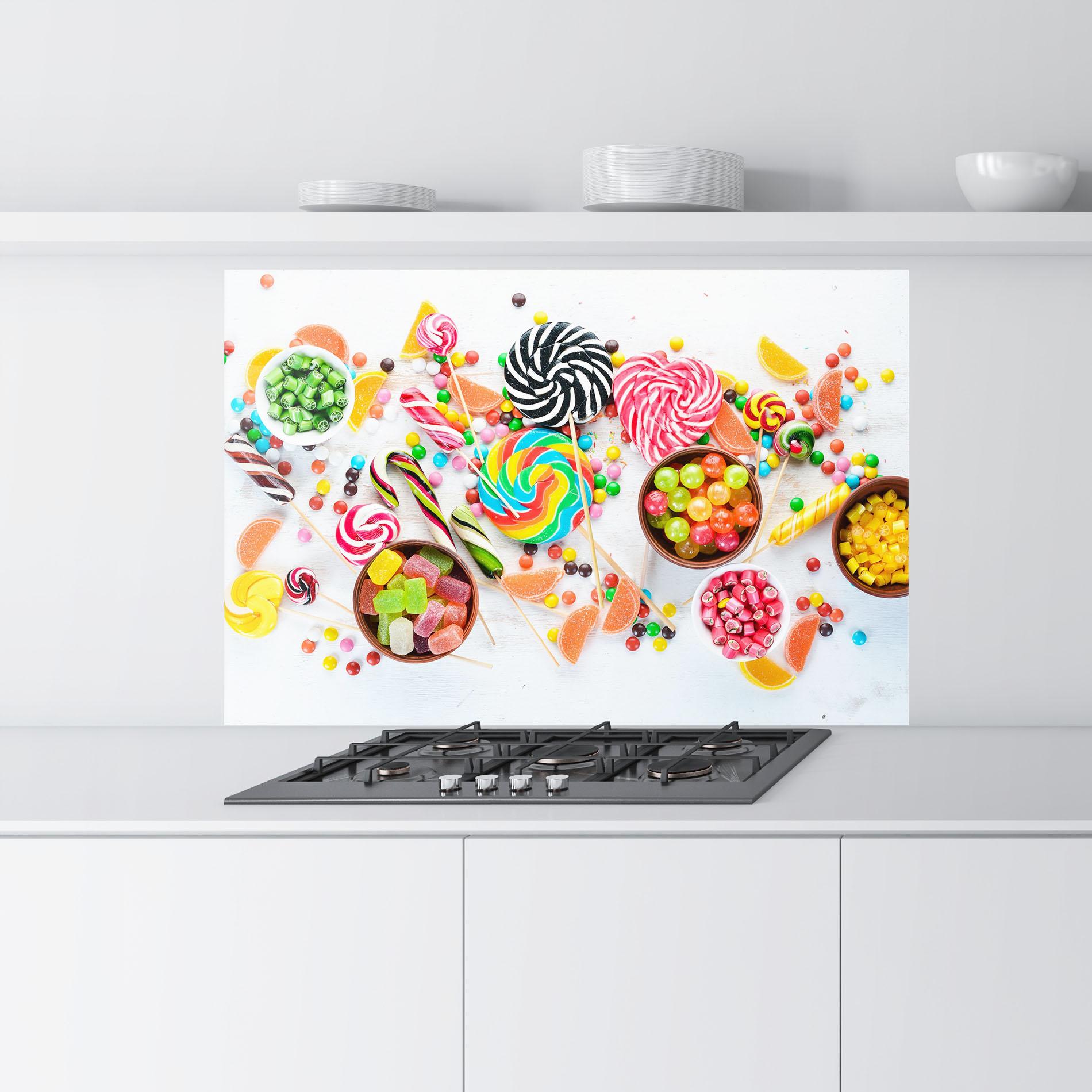 Стъклен панел за кухня Colorful Candies Jelly mockup 9