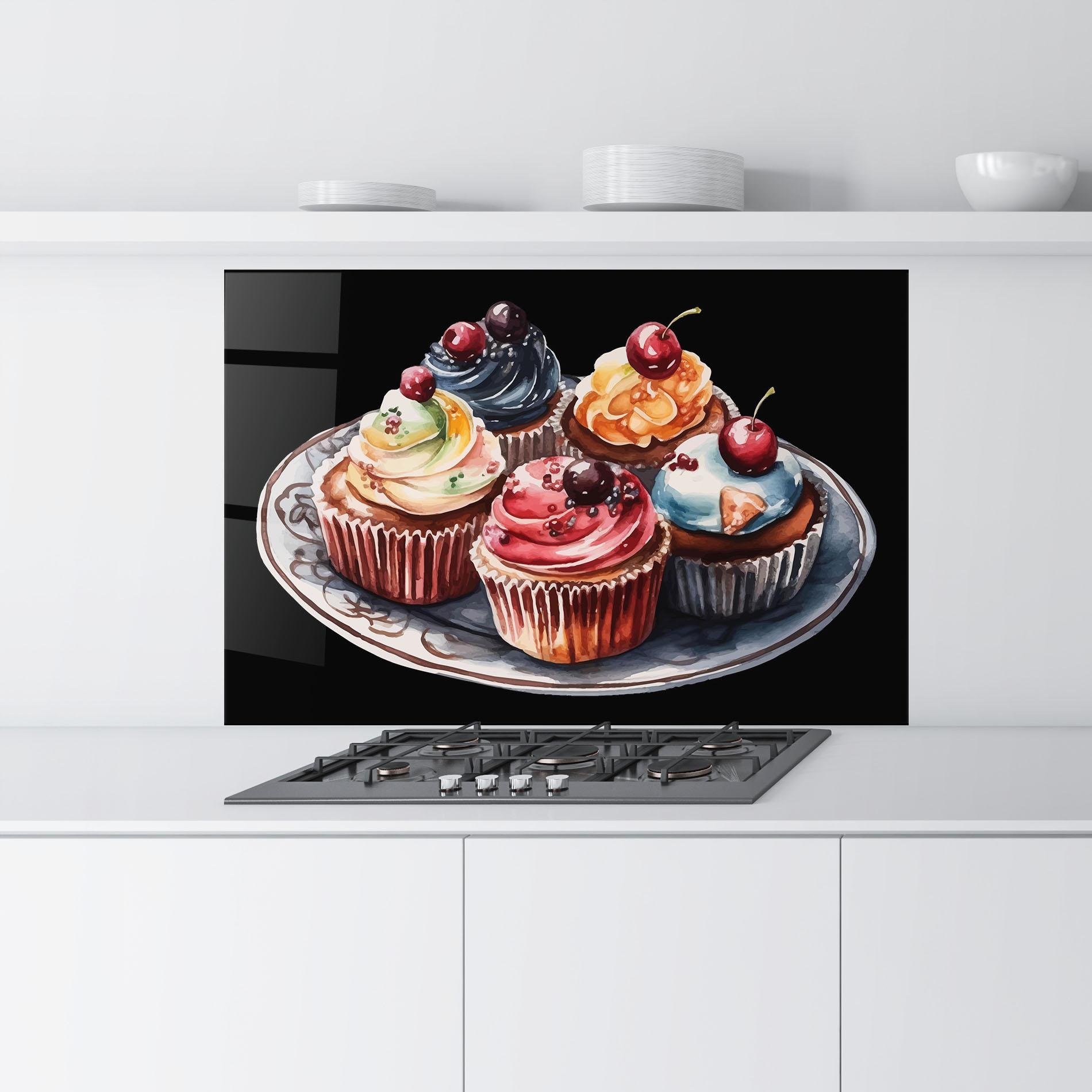 Стъклен панел за кухня Colorful Muffins mockup 9