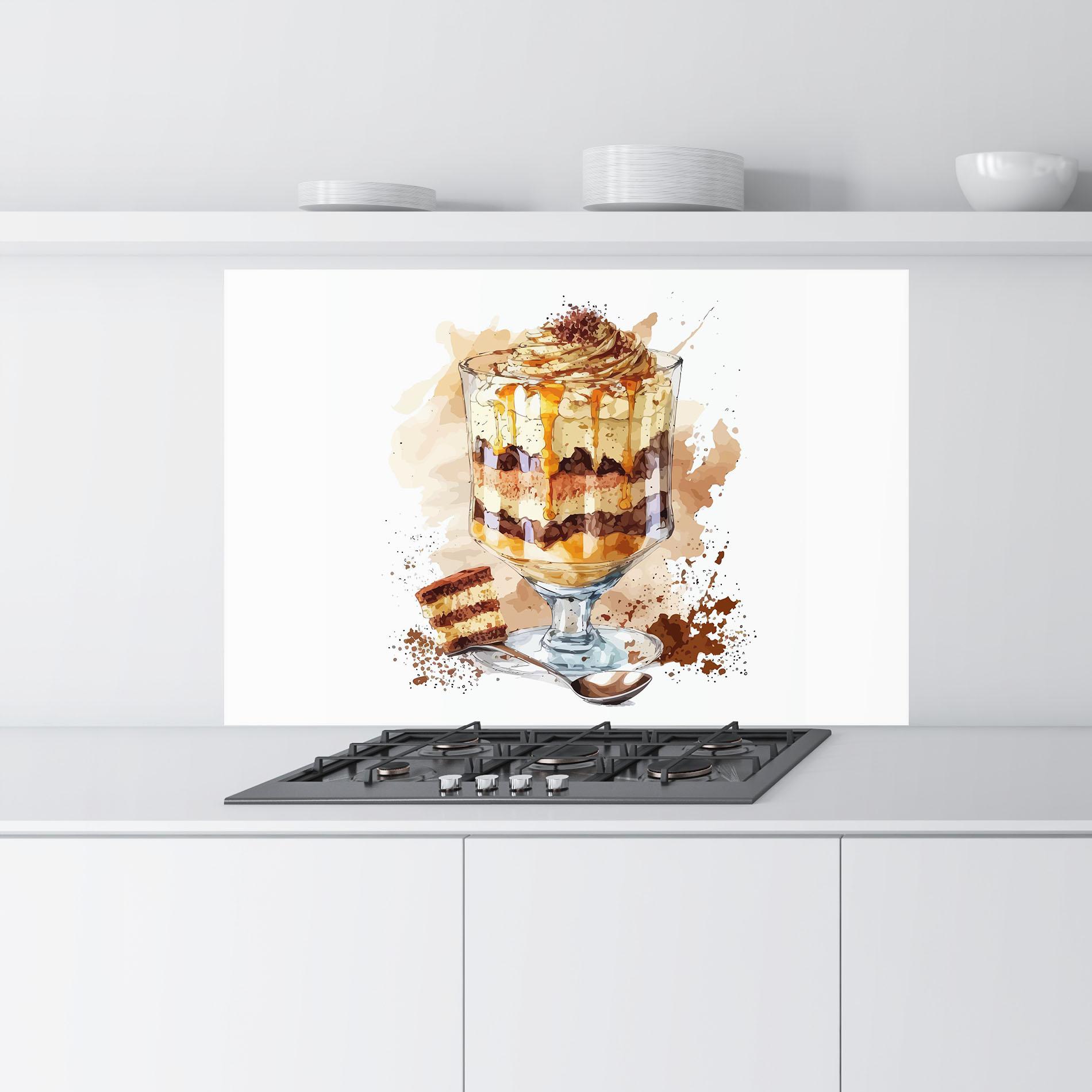 Стъклен панел за кухня Cup Dessert mockup 9