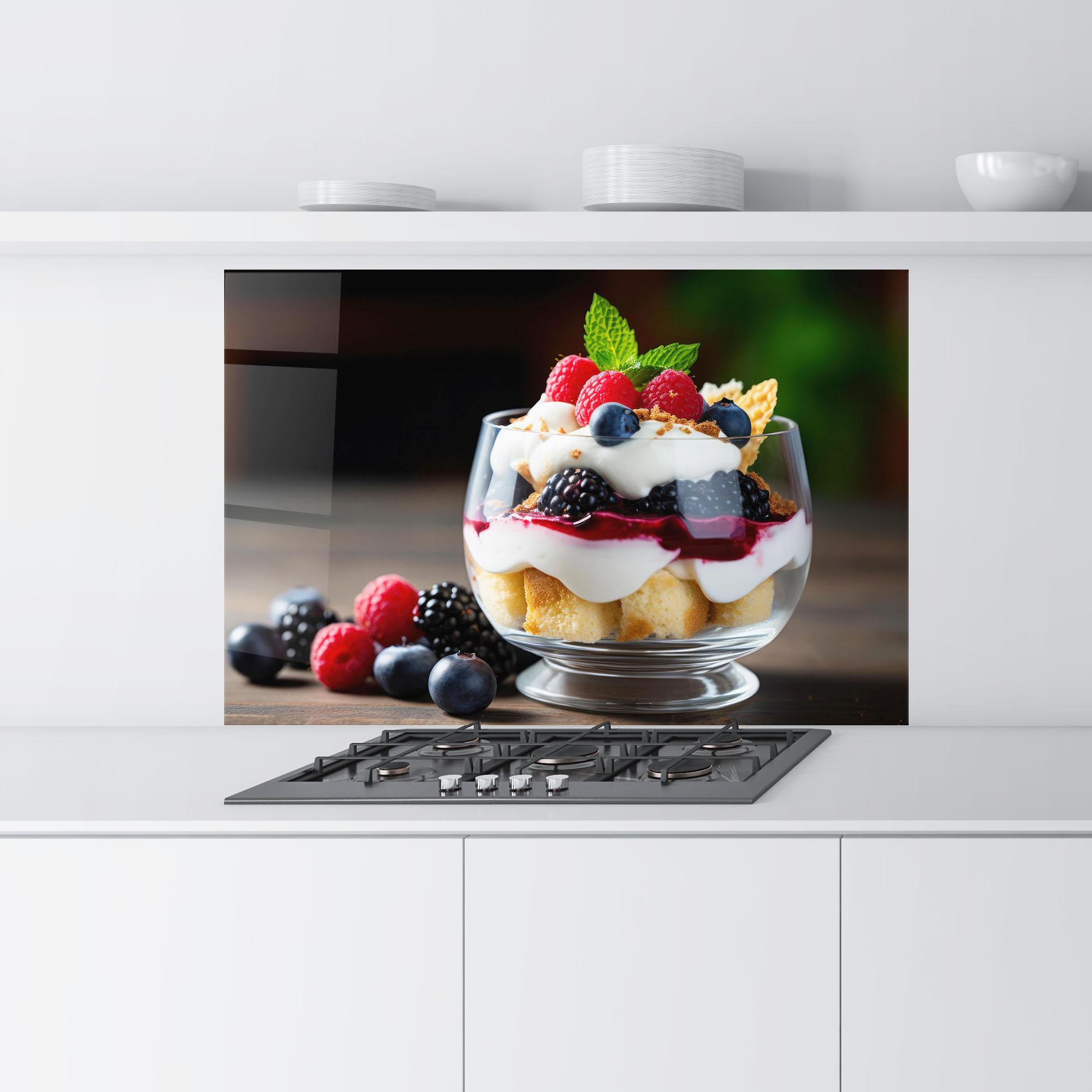Стъклен панел за кухня Cup Sweet Dessert mockup 9