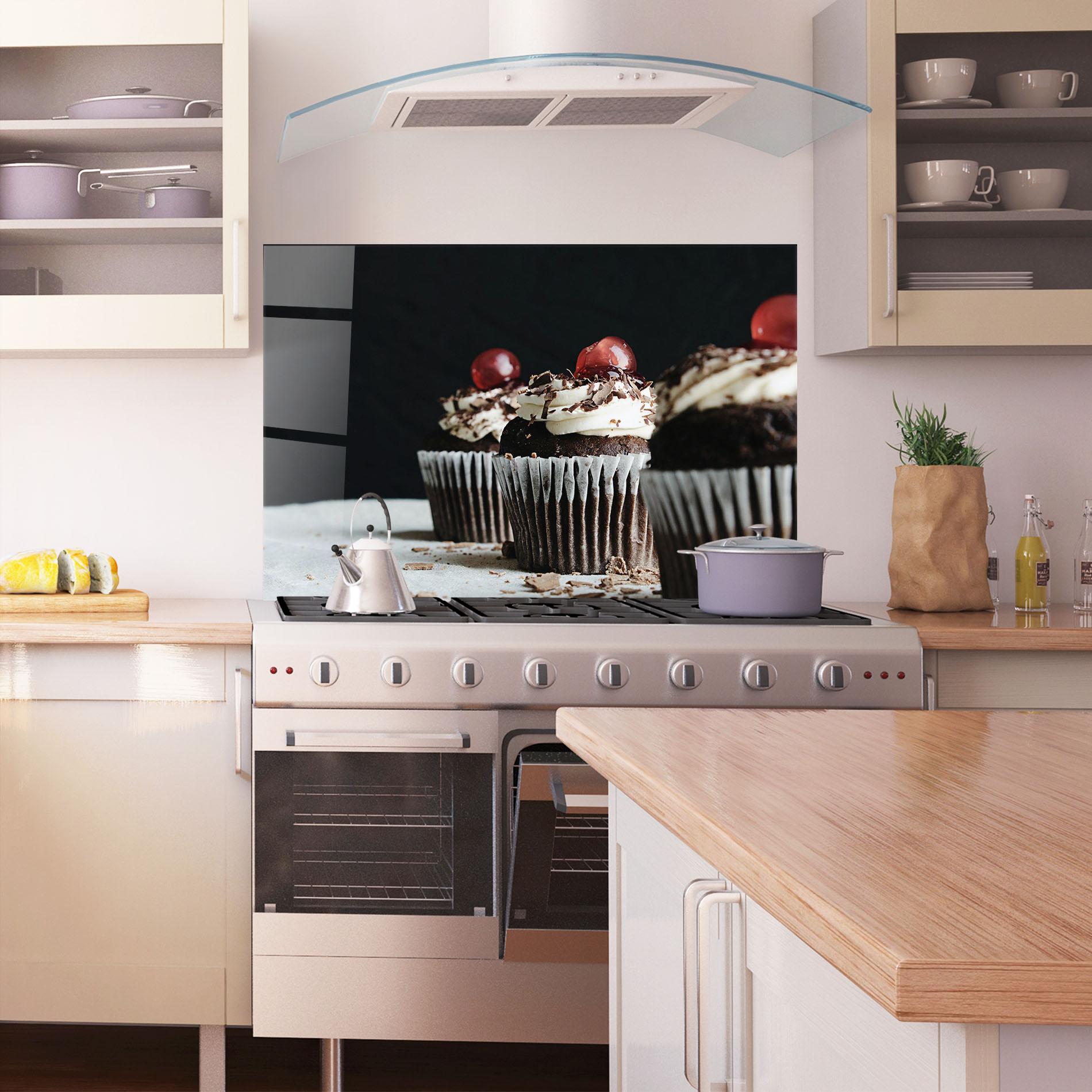 Стъклен панел за кухня Brown Muffins mockup 1