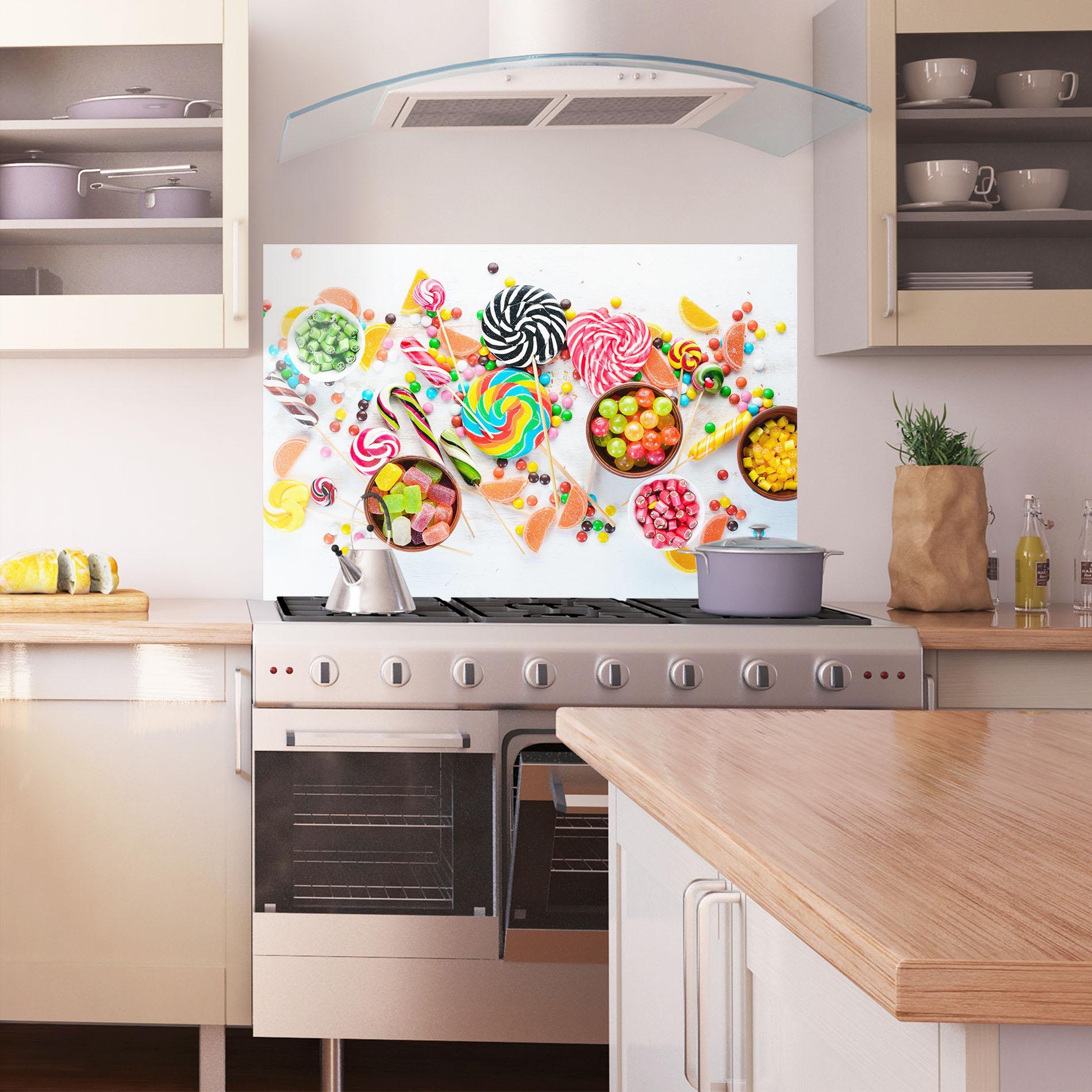 Стъклен панел за кухня Colorful Candies Jelly mockup 1