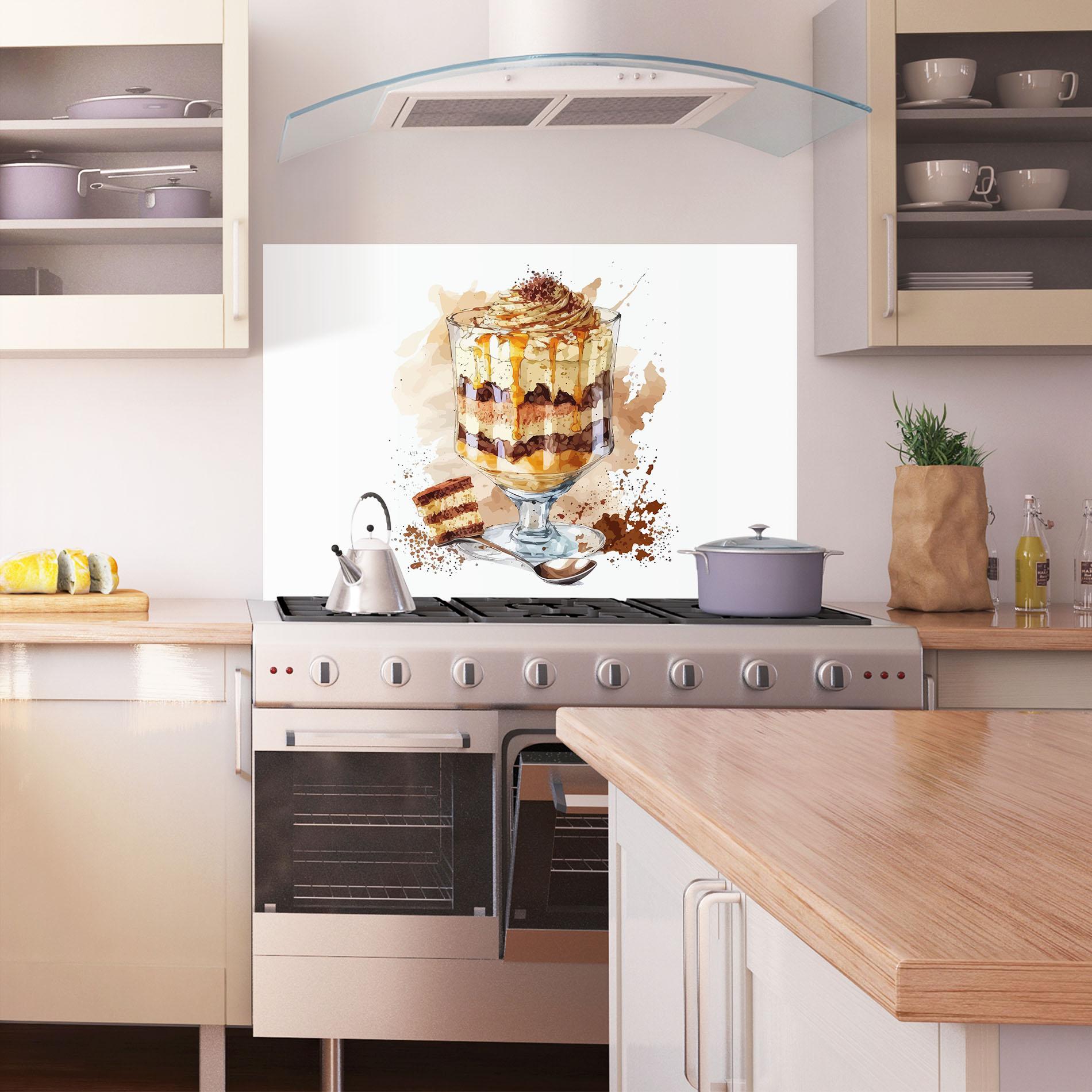 Стъклен панел за кухня Cup Dessert mockup 1