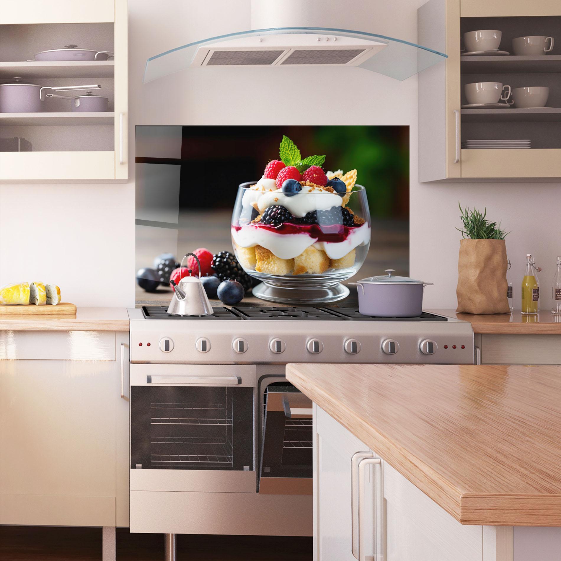 Стъклен панел за кухня Cup Sweet Dessert mockup 1