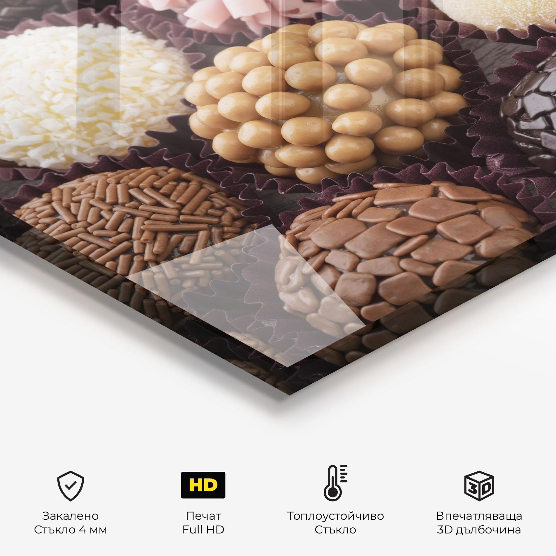 Стъклен панел за кухня Brazilian Brigadeiros mockup 2