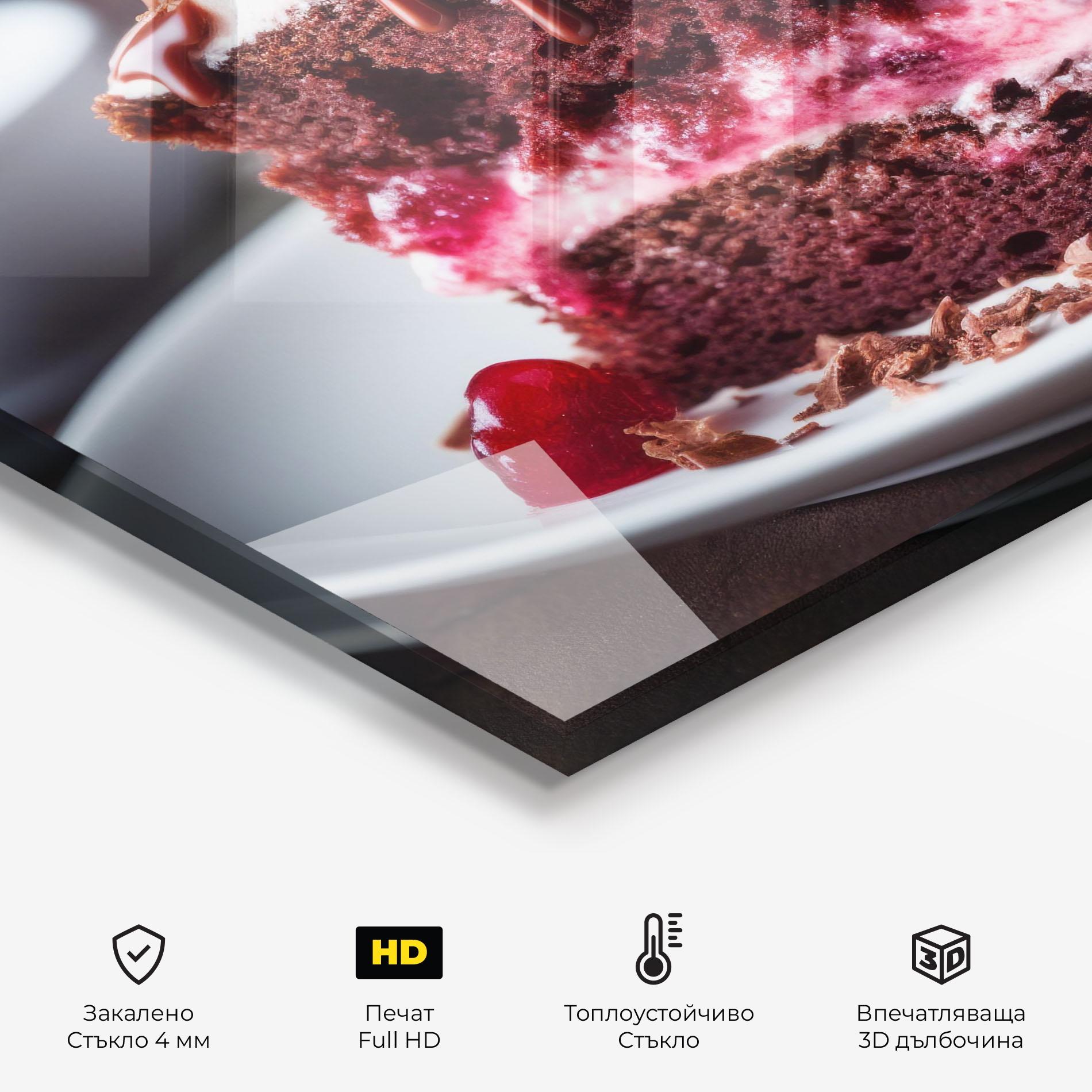 Стъклен панел за кухня Brown Cake mockup 2