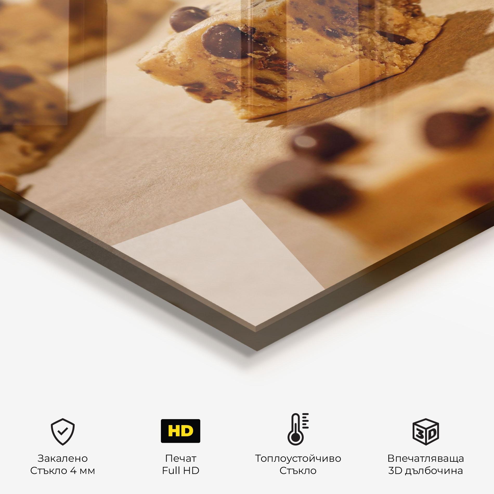 Стъклен панел за кухня Caramel Cake mockup 2