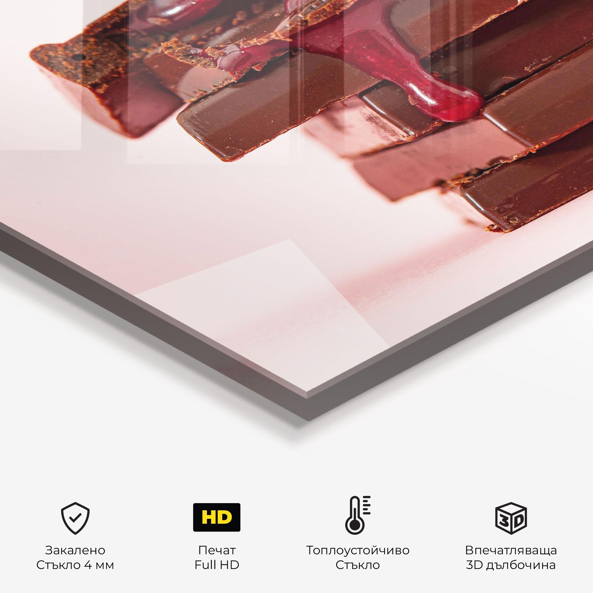 Стъклен панел за кухня Cherru Chocolate mockup 2