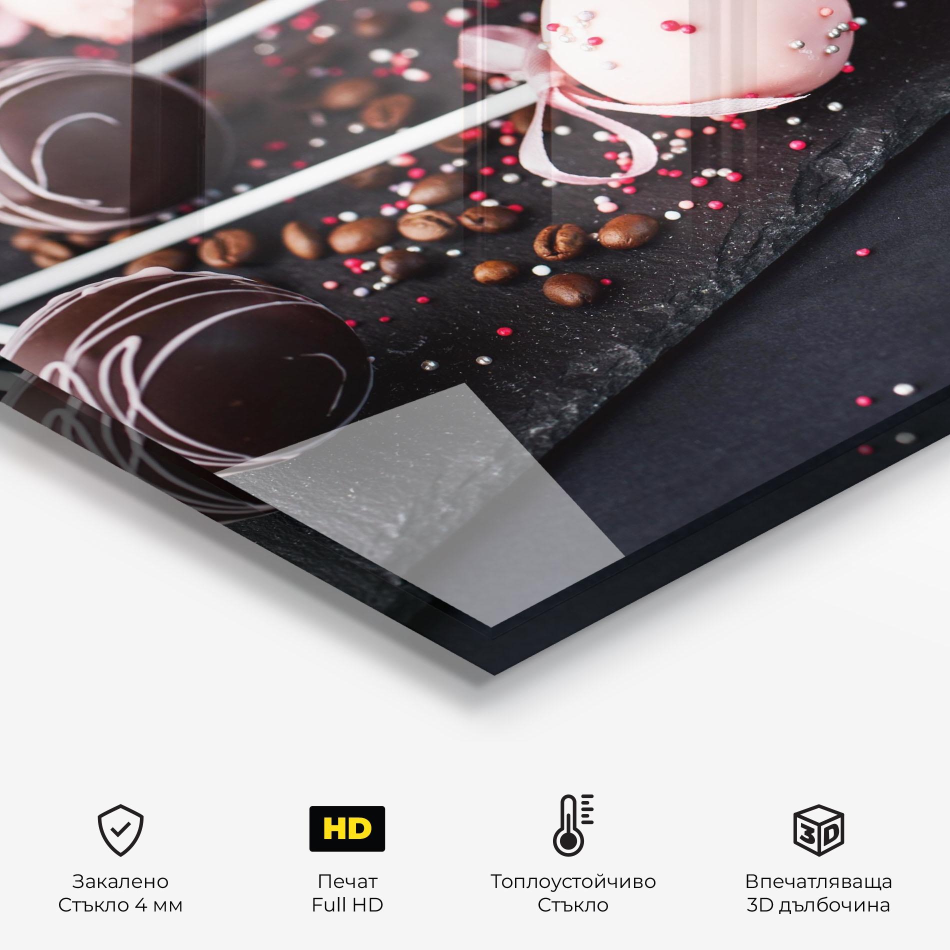 Стъклен панел за кухня Chocolate Dessert mockup 2