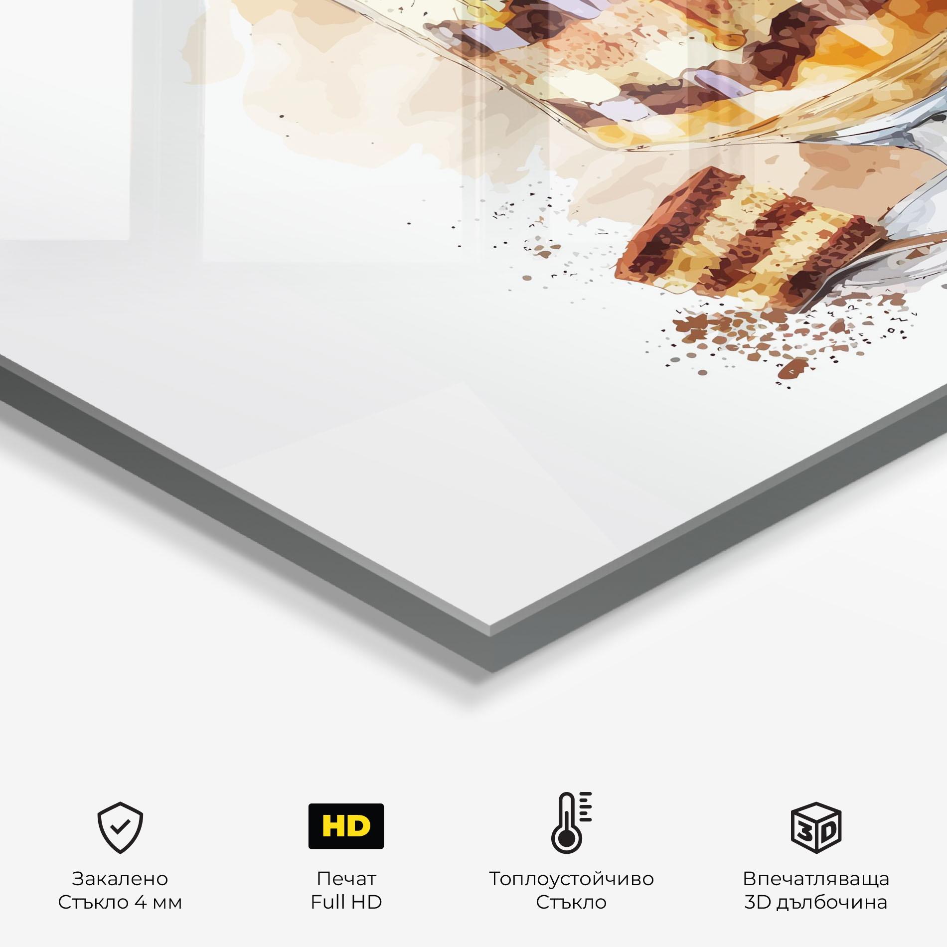 Стъклен панел за кухня Cup Dessert mockup 2