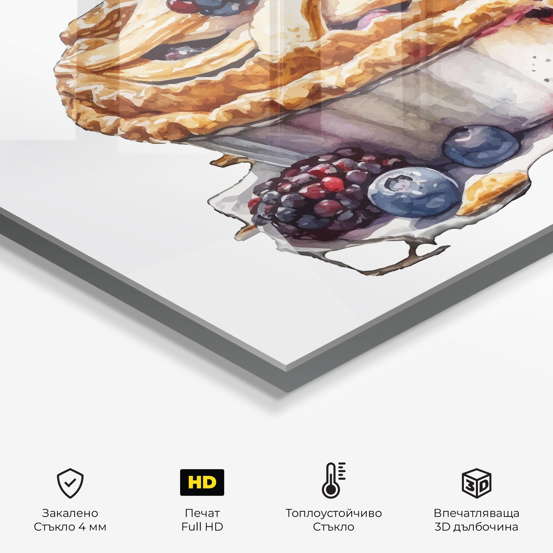 Стъклен панел за кухня Dessert Art mockup 2