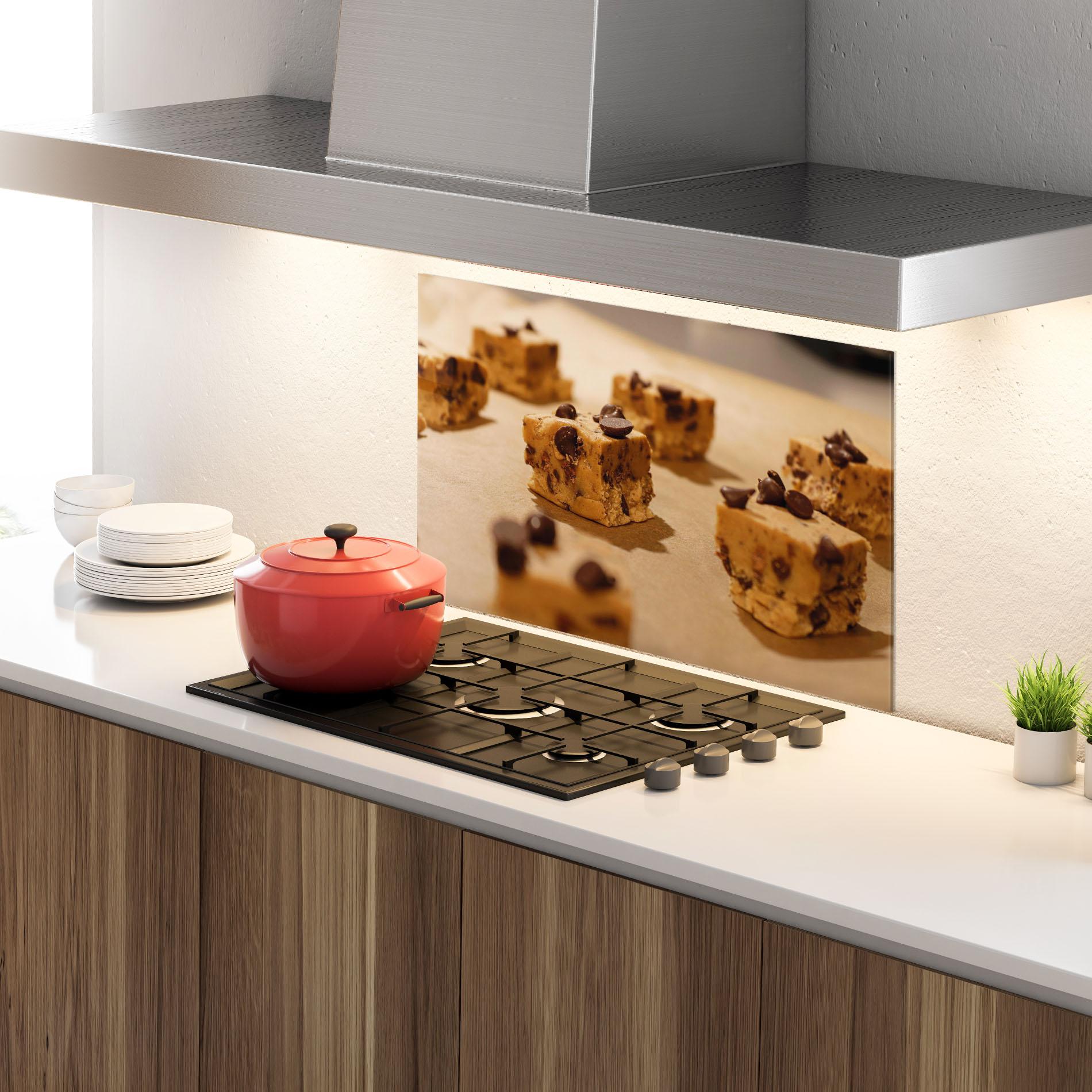 Стъклен панел за кухня Caramel Cake mockup 4