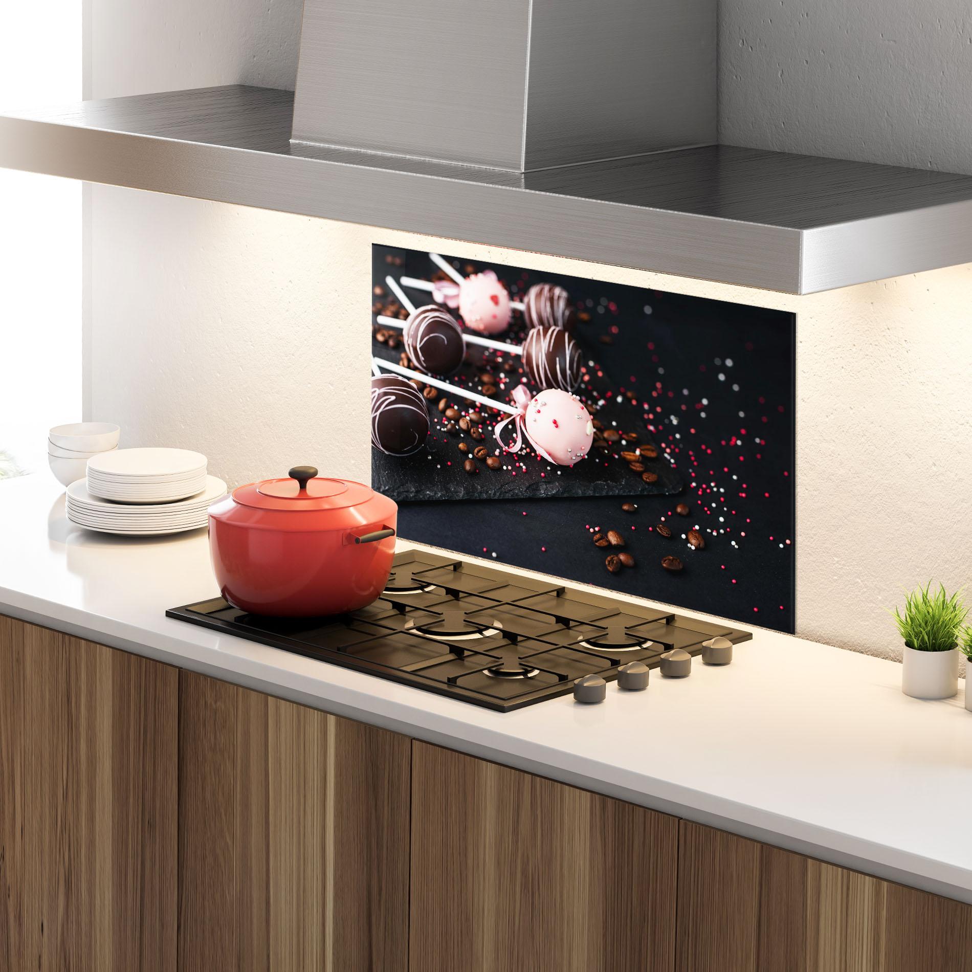 Стъклен панел за кухня Chocolate Dessert mockup 4