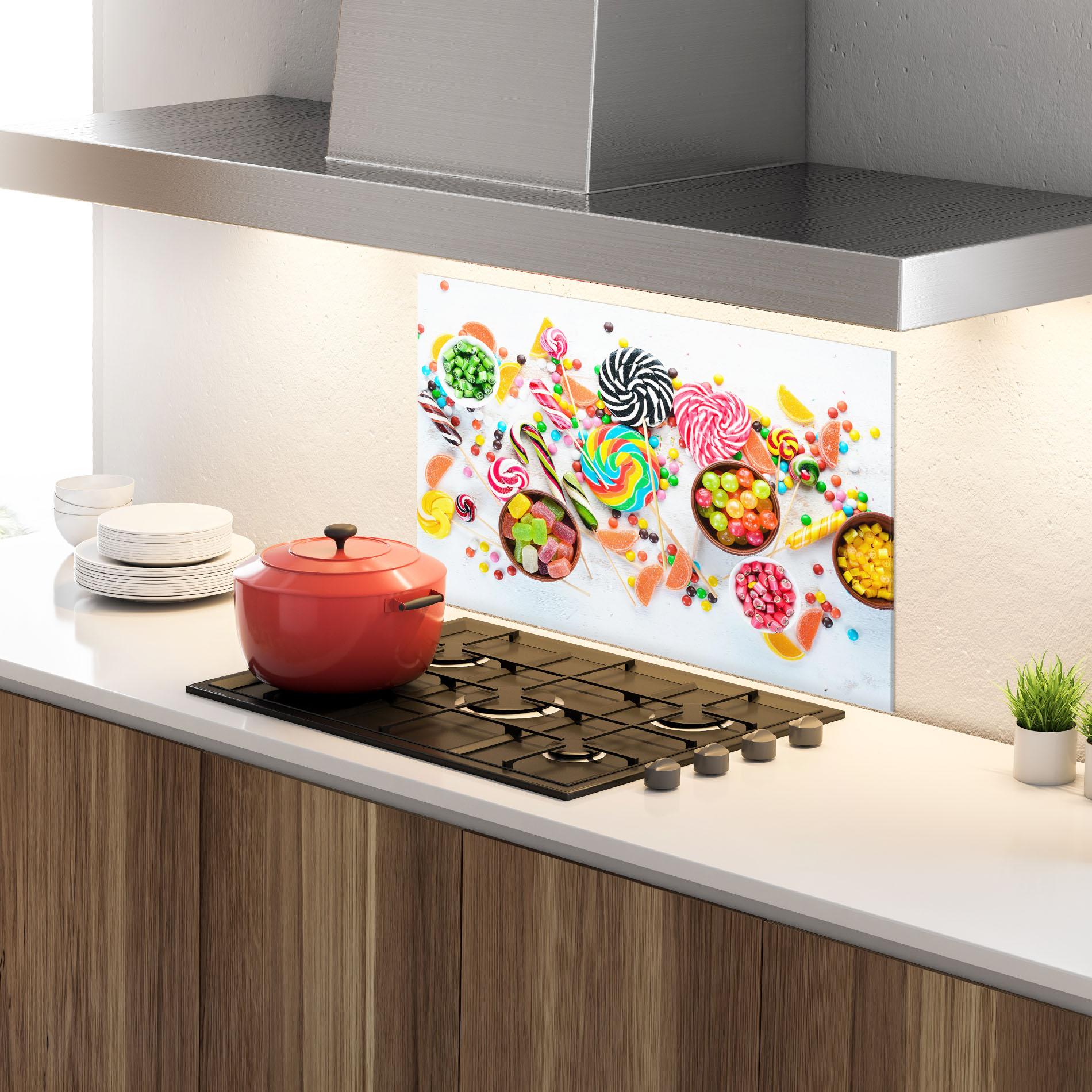 Стъклен панел за кухня Colorful Candies Jelly mockup 4