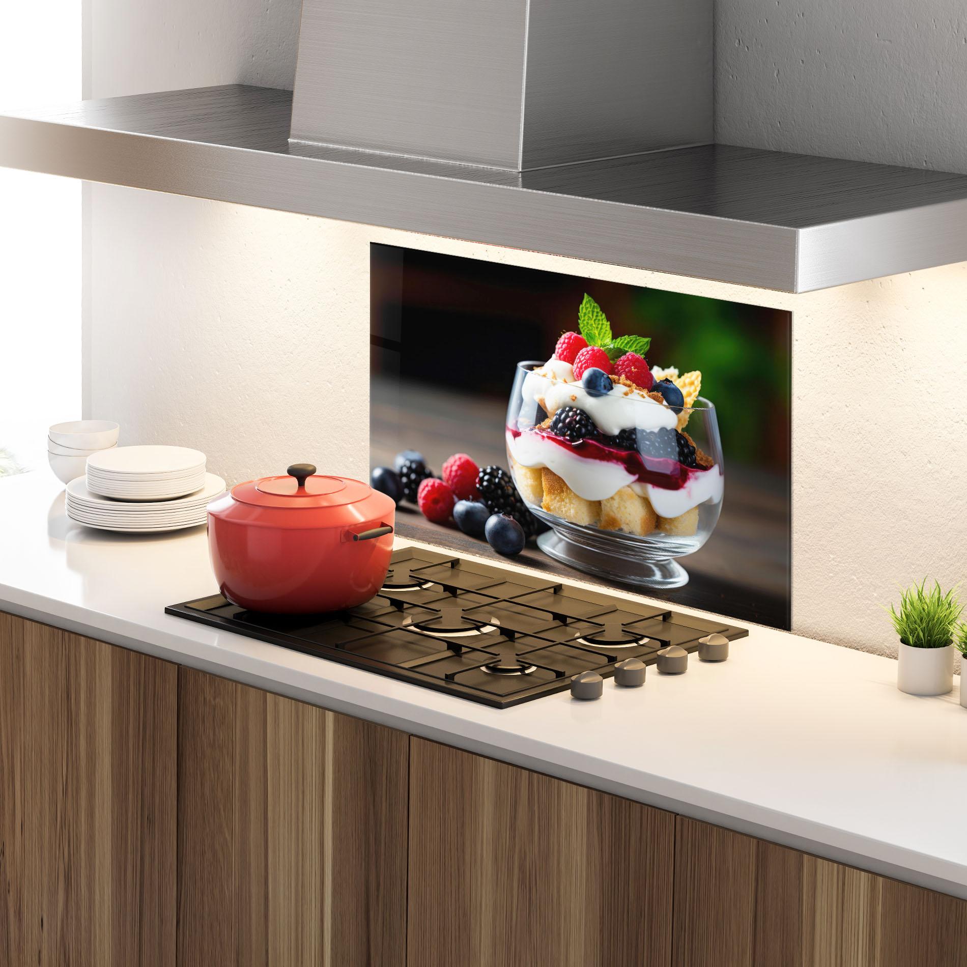 Стъклен панел за кухня Cup Sweet Dessert mockup 4
