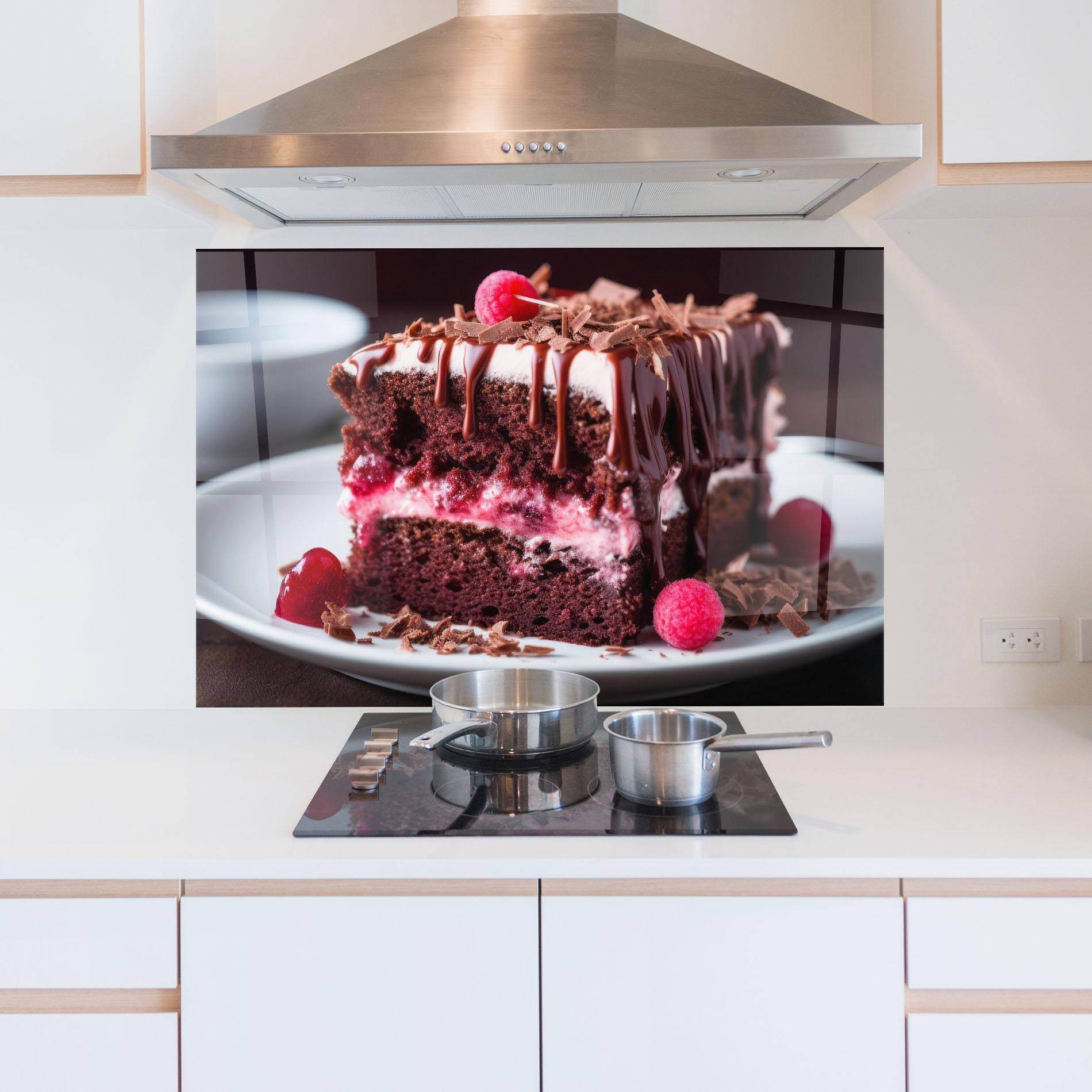 Стъклен панел за кухня Brown Cake mockup 5