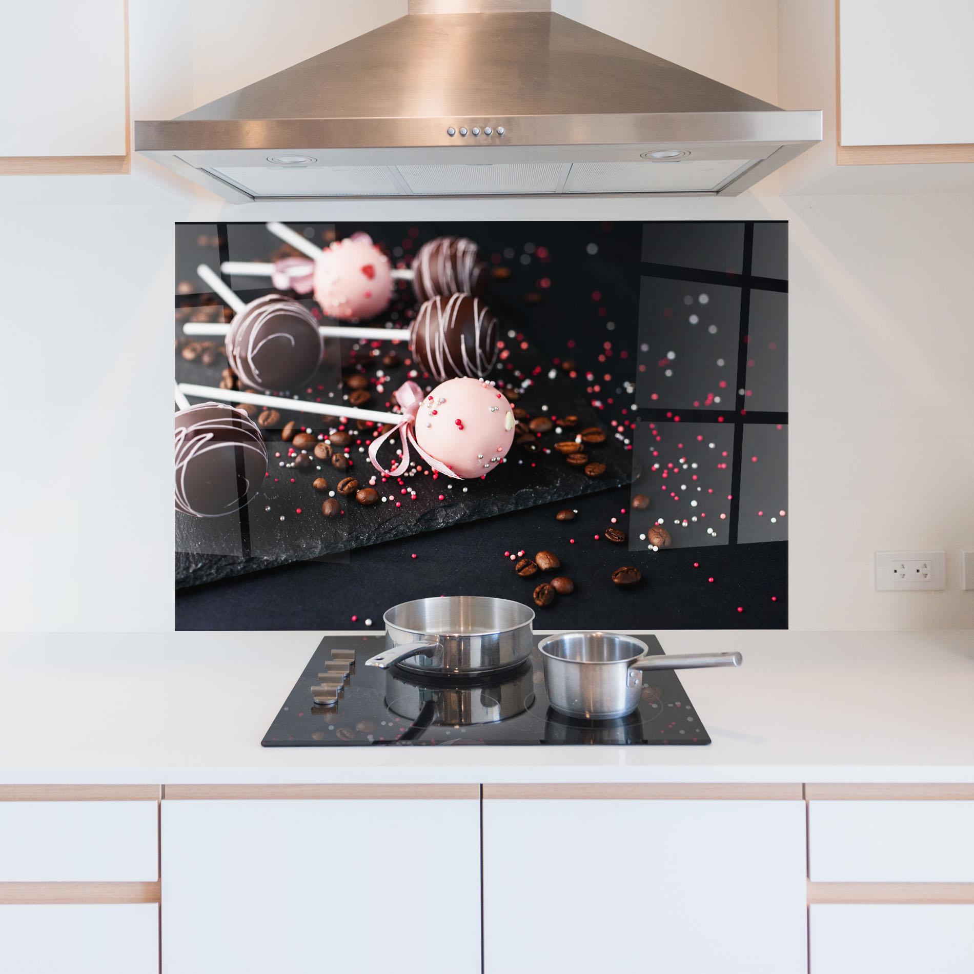 Стъклен панел за кухня Chocolate Dessert mockup 5