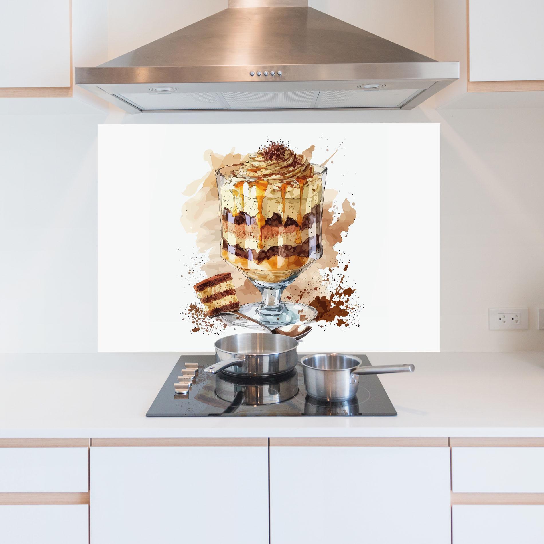 Стъклен панел за кухня Cup Dessert mockup 5