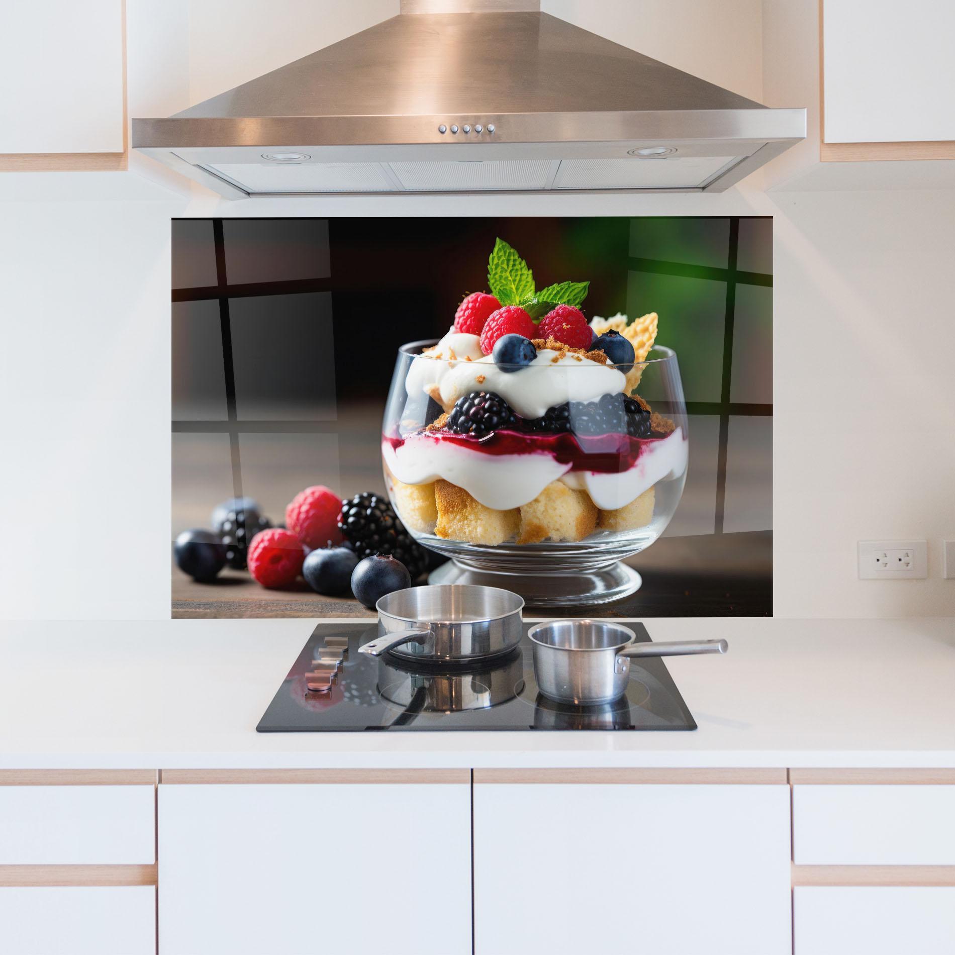 Стъклен панел за кухня Cup Sweet Dessert mockup 5