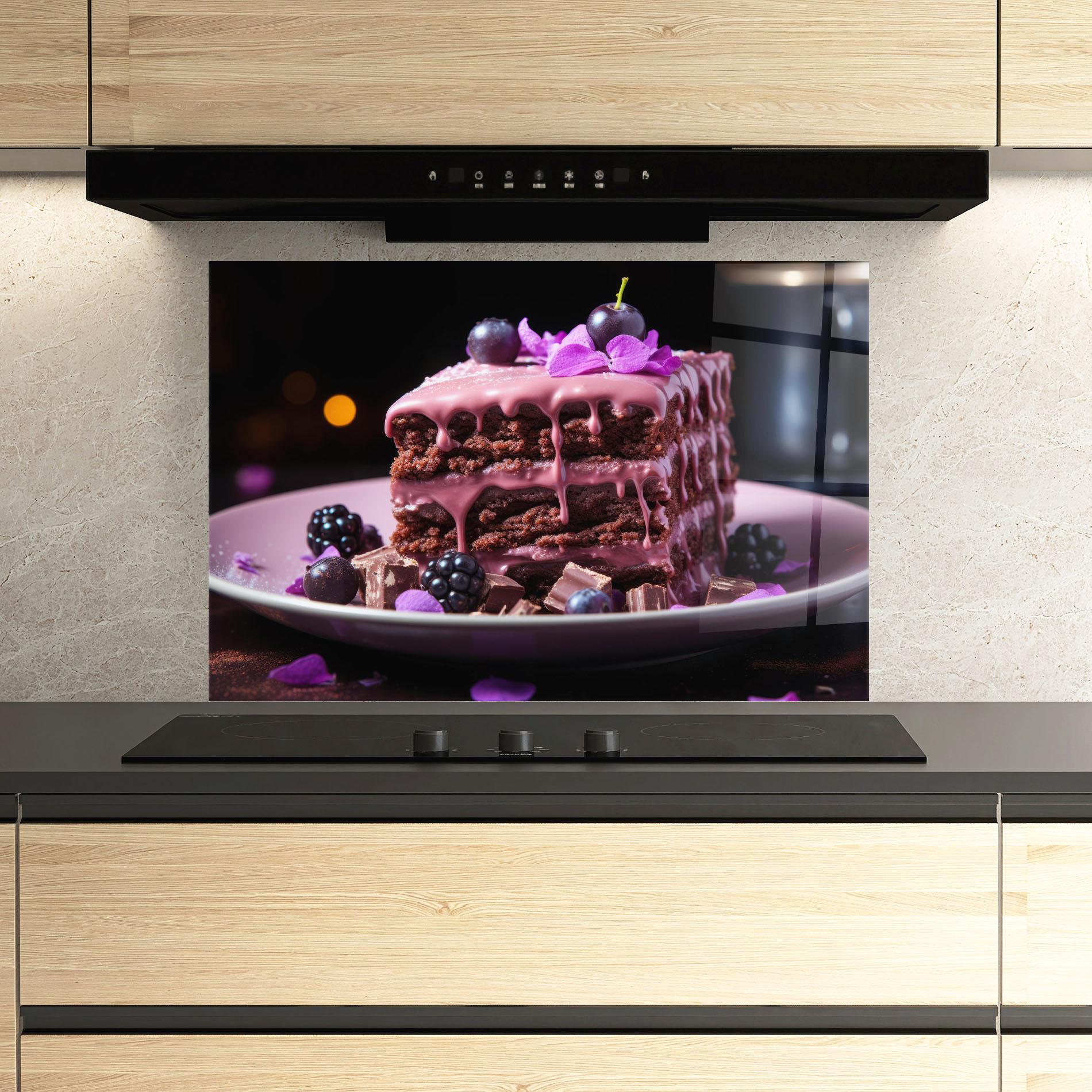 Стъклен панел за кухня Chocolate Berries mockup 3