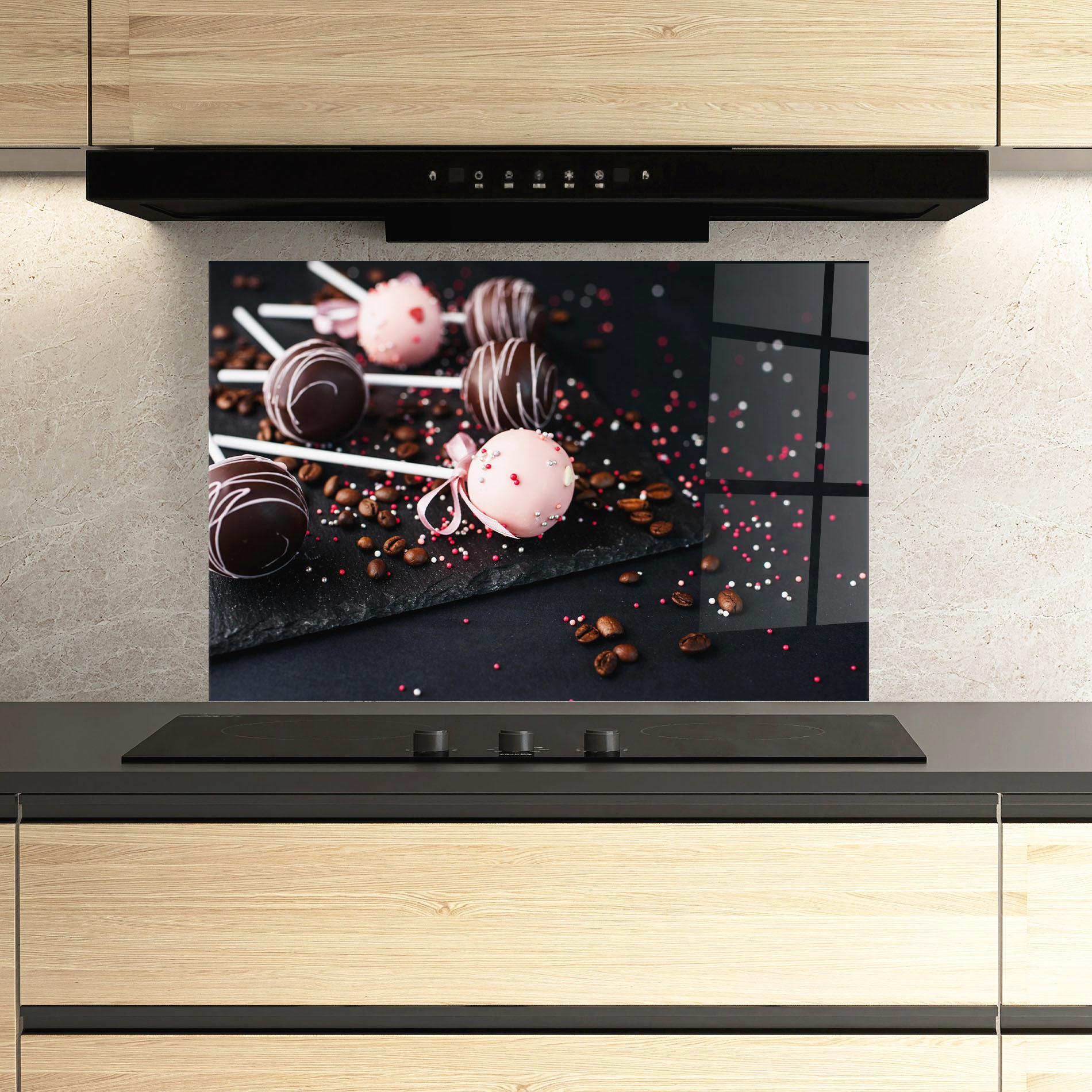 Стъклен панел за кухня Chocolate Dessert mockup 3