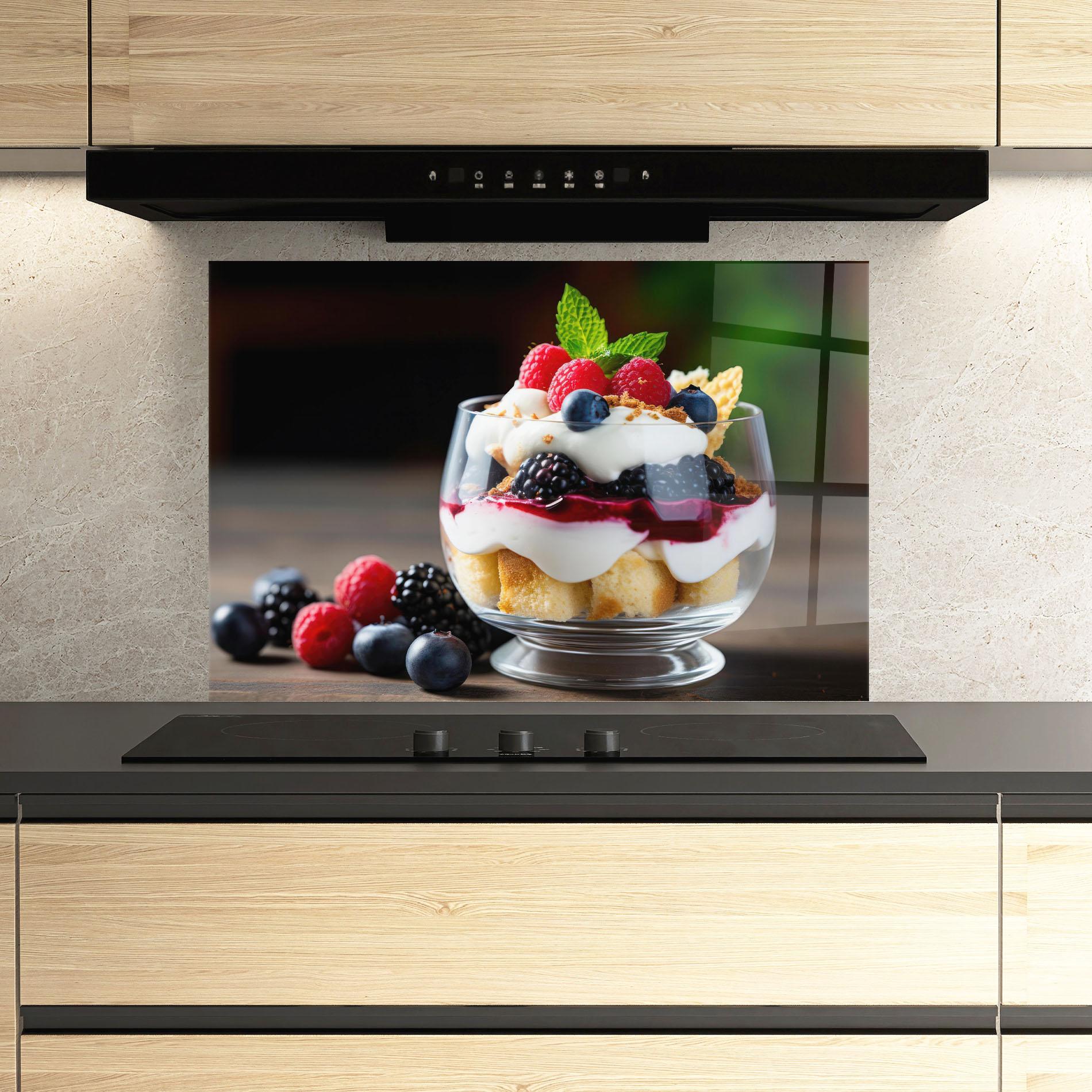 Стъклен панел за кухня Cup Sweet Dessert mockup 3