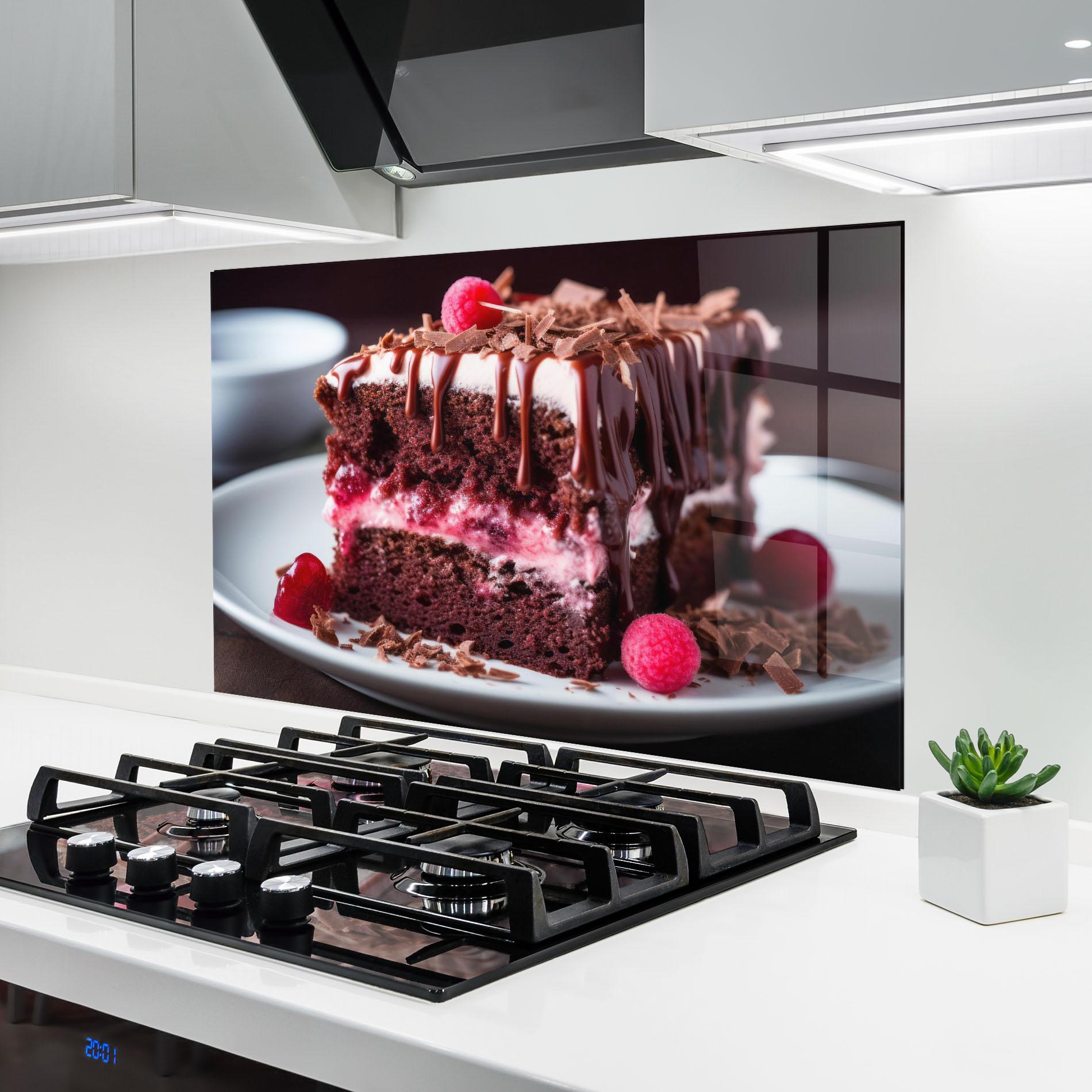 Стъклен панел за кухня Brown Cake mockup 6