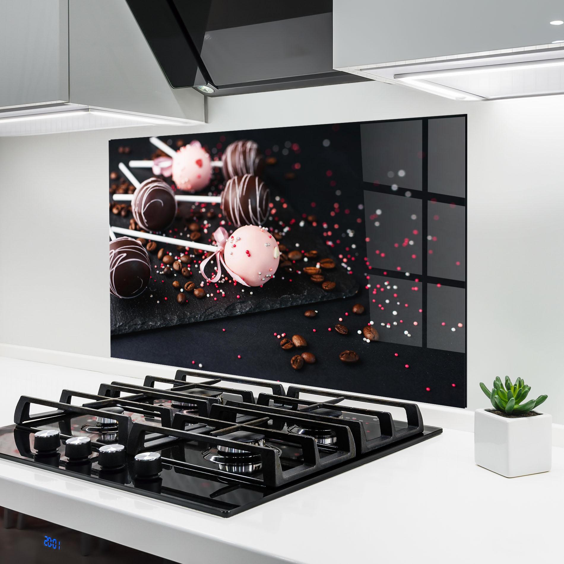 Стъклен панел за кухня Chocolate Dessert mockup 6