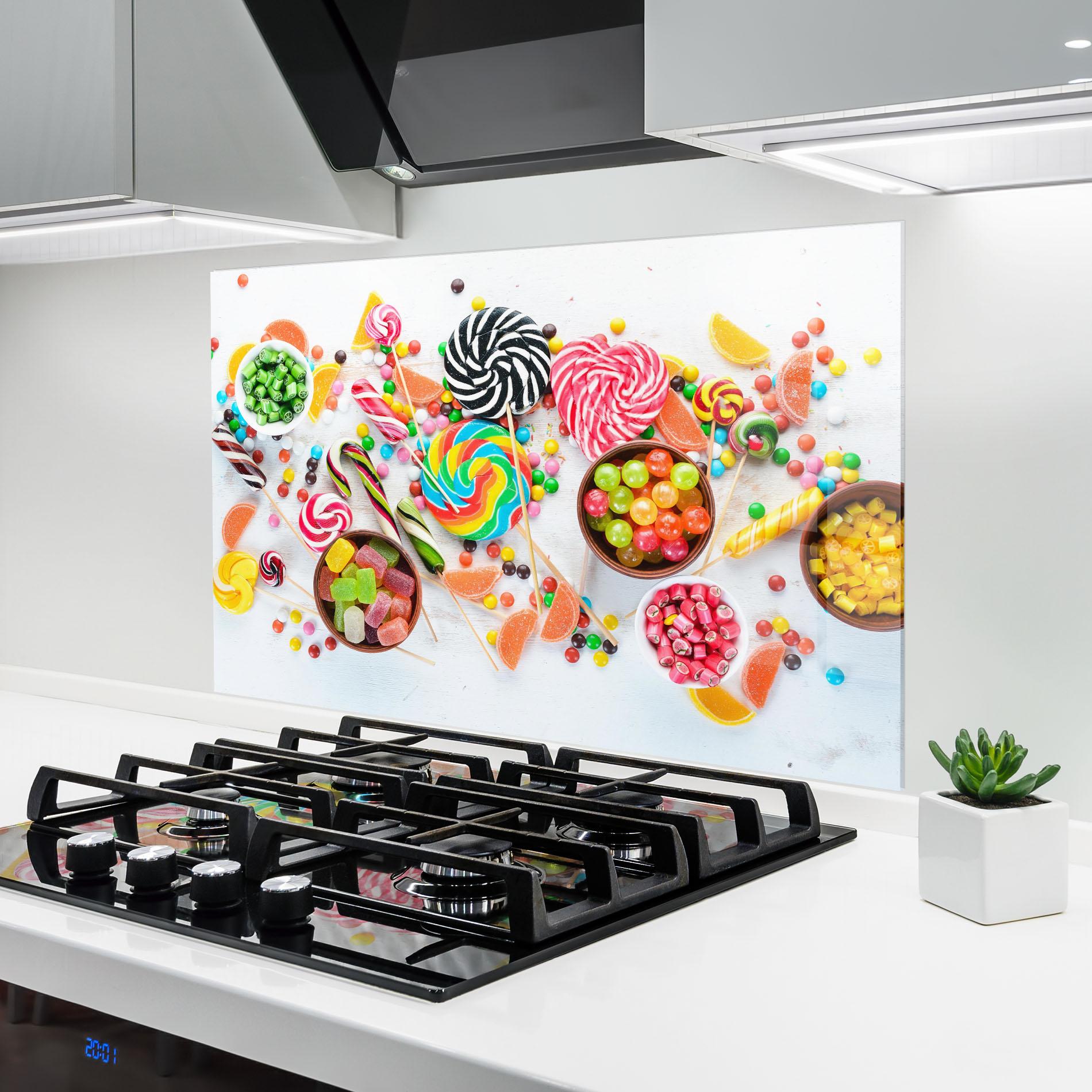 Стъклен панел за кухня Colorful Candies Jelly mockup 6