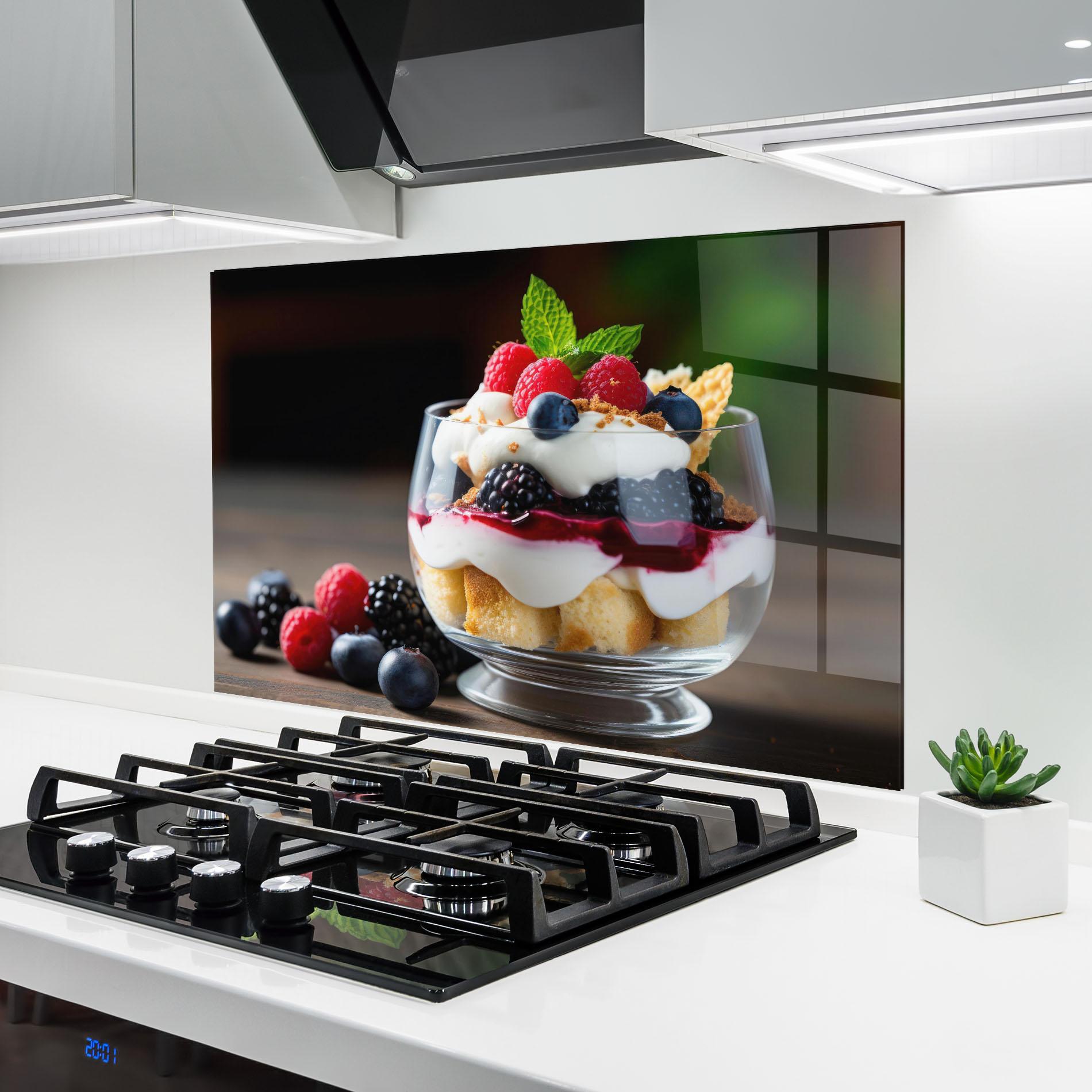Стъклен панел за кухня Cup Sweet Dessert mockup 6