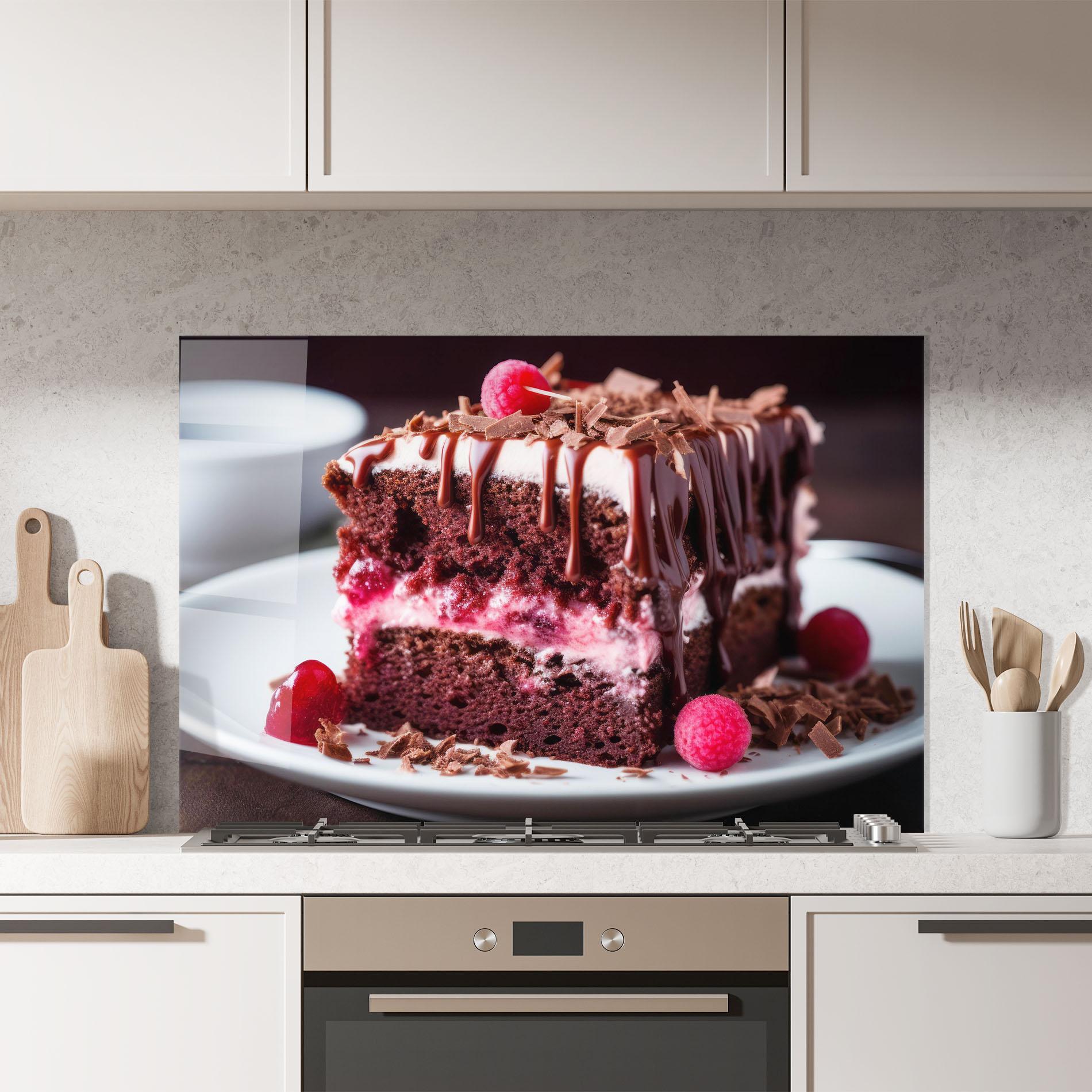 Стъклен панел за кухня Brown Cake mockup 7