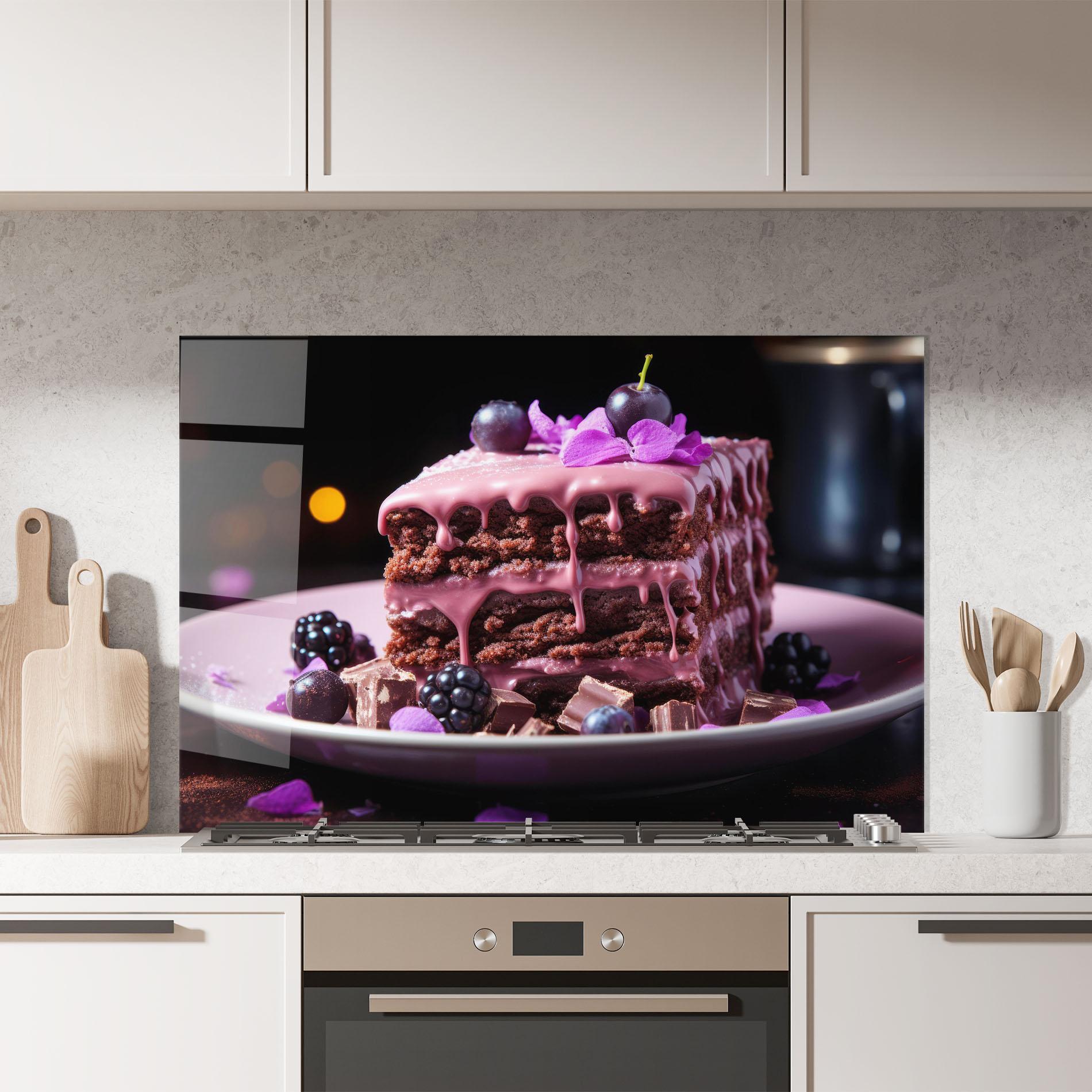 Стъклен панел за кухня Chocolate Berries mockup 7