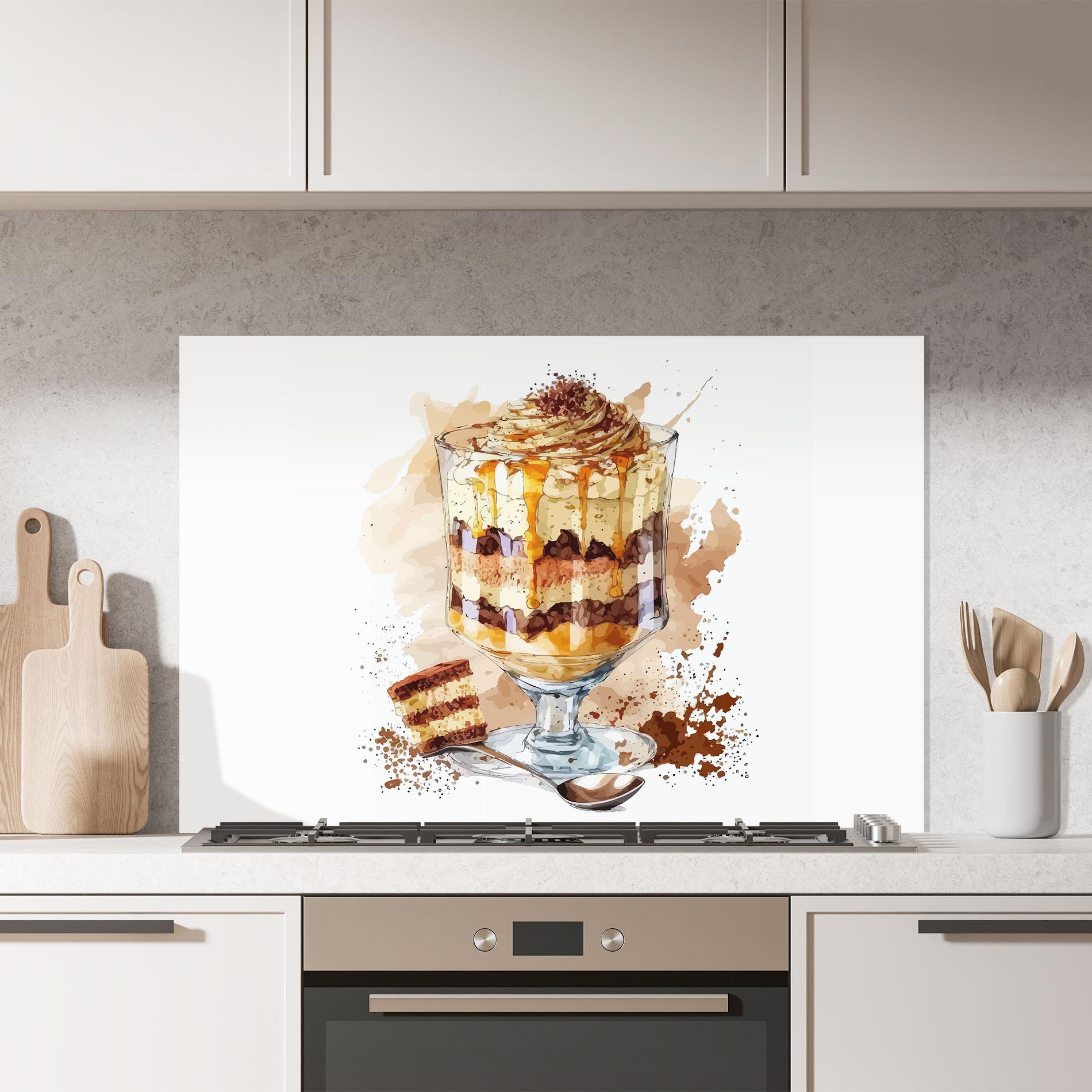 Стъклен панел за кухня Cup Dessert mockup 7