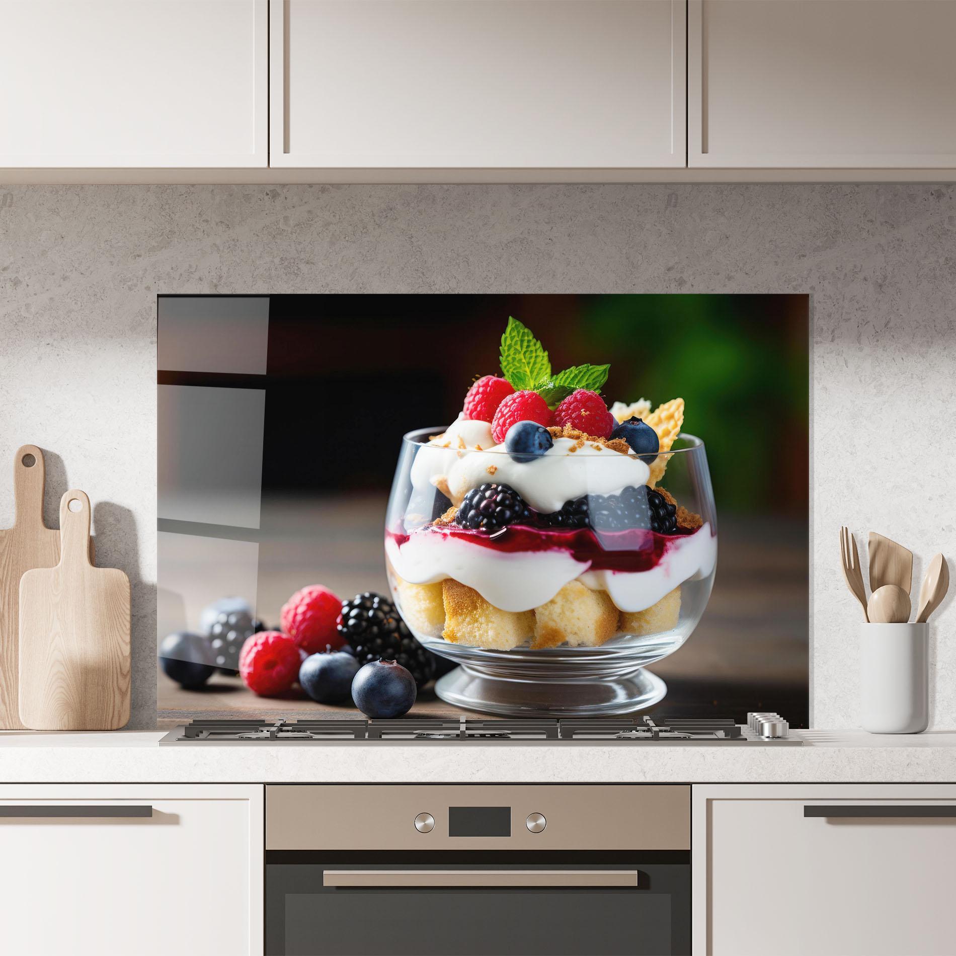Стъклен панел за кухня Cup Sweet Dessert mockup 7