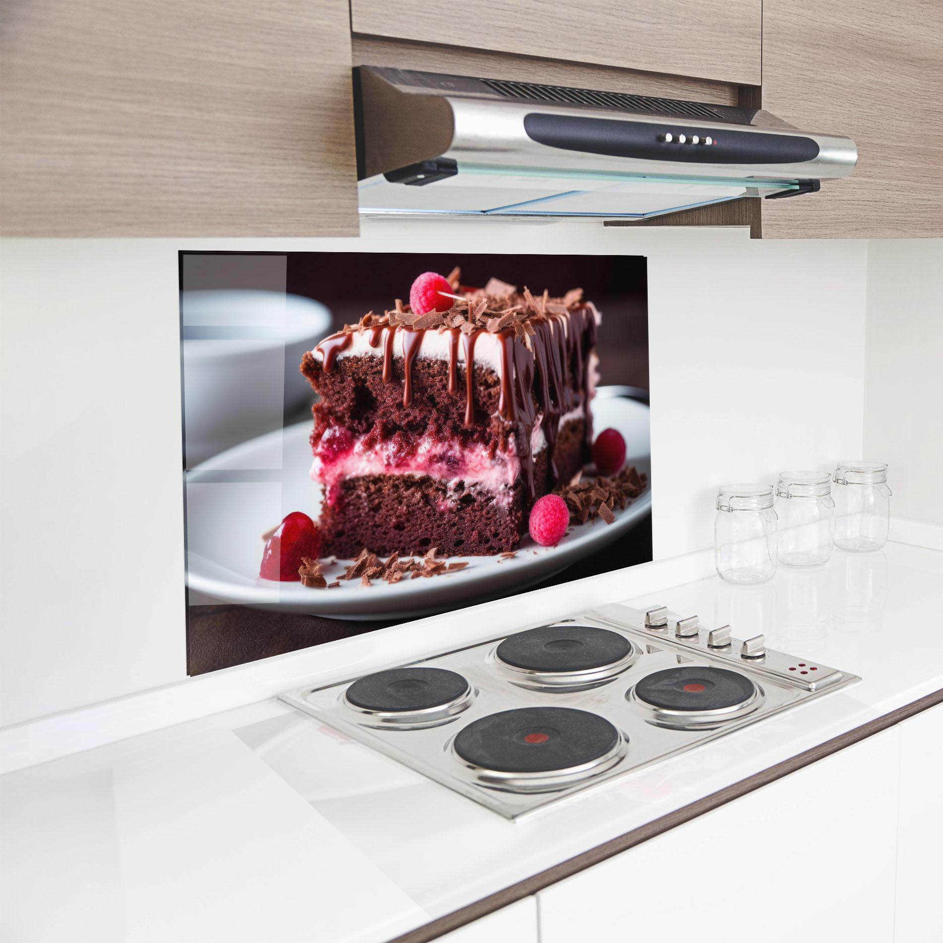 Стъклен панел за кухня Brown Cake mockup 8