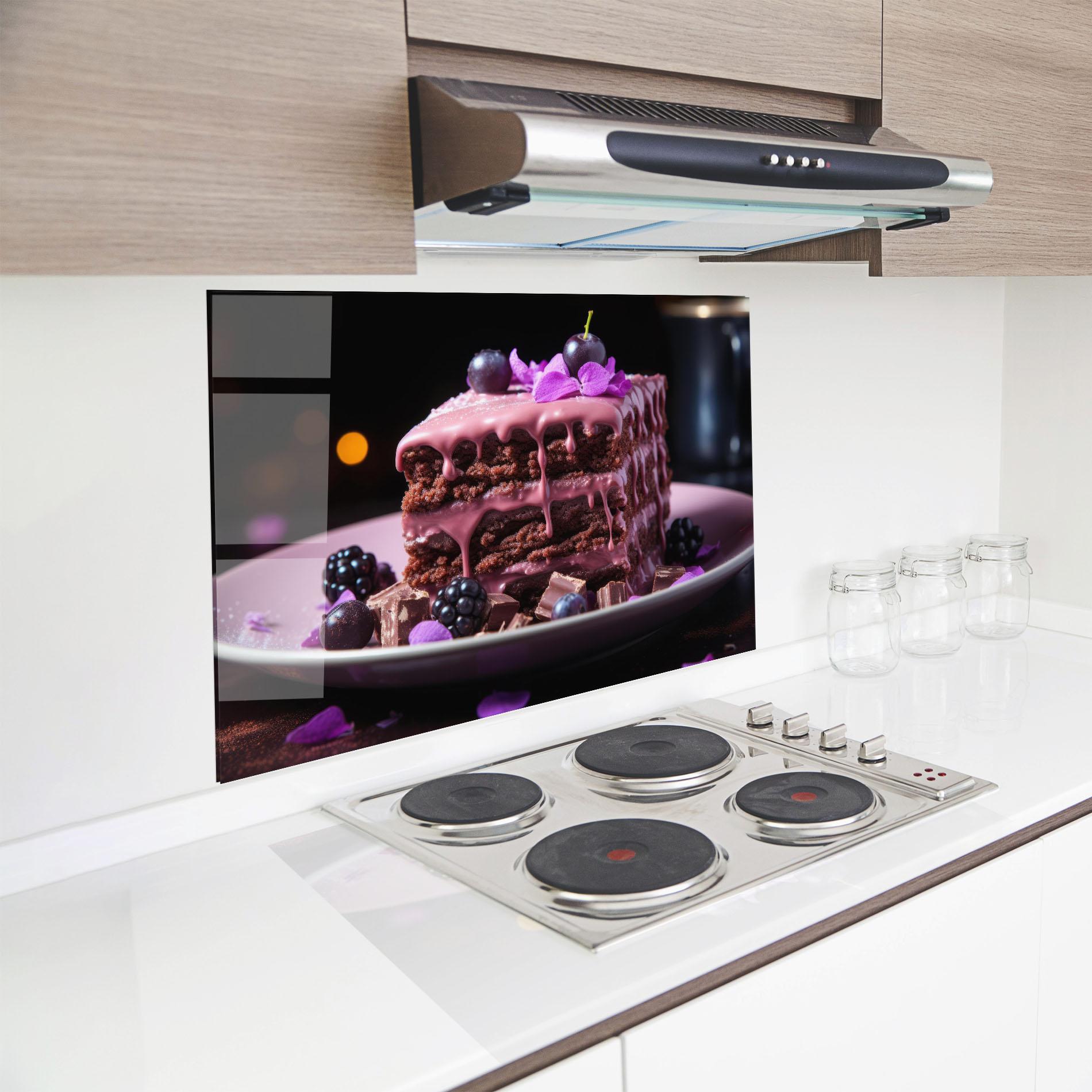 Стъклен панел за кухня Chocolate Berries mockup 8