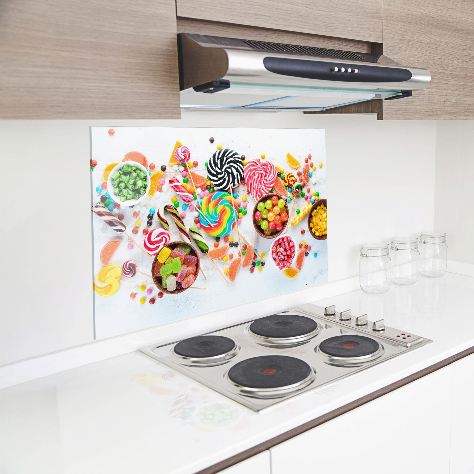 Стъклен панел за кухня Colorful Candies Jelly mockup 8